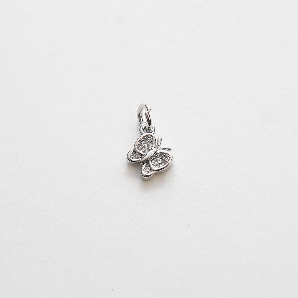 18K Gold Filled Cubic Zirconia Butterfly Charm Pendant for Jewelry Making