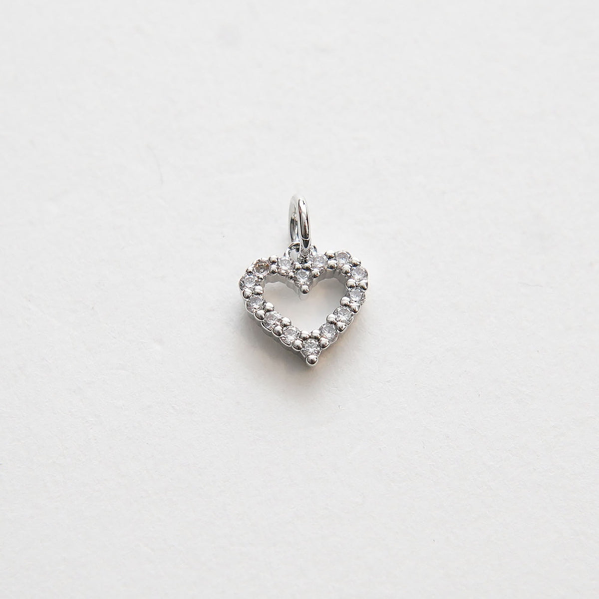 18K Gold Filled Cubic Zirconia Heart Charm Pendant for Jewelry Making