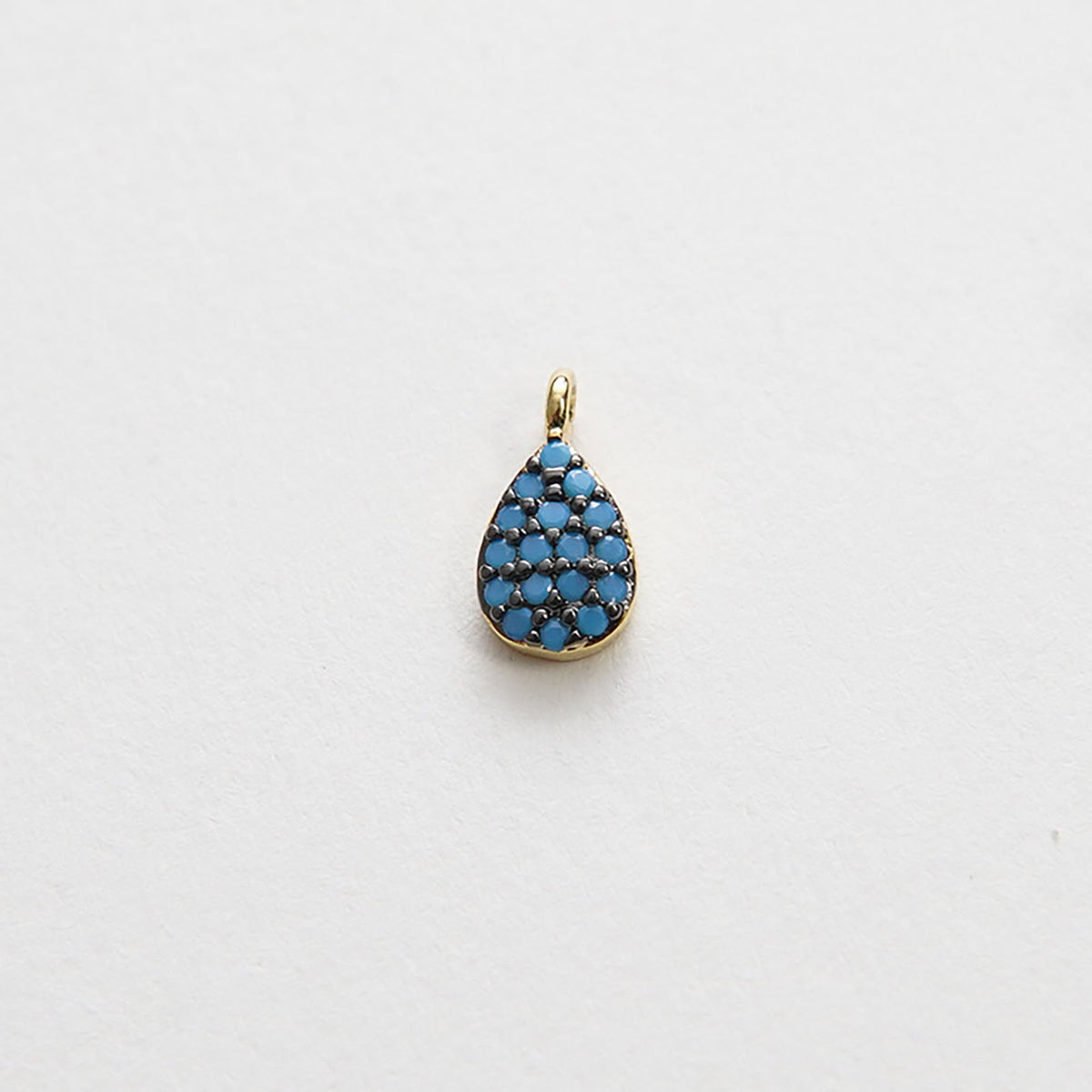 18K Gold Filled Turquoise Teardrop Charm Pendant for Jewelry Making