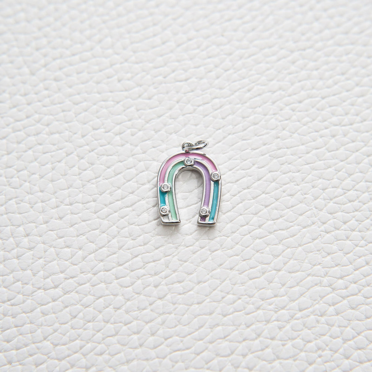 18K Gold Filled Enamel Horseshoe Charm Pendant for Jewelry Making
