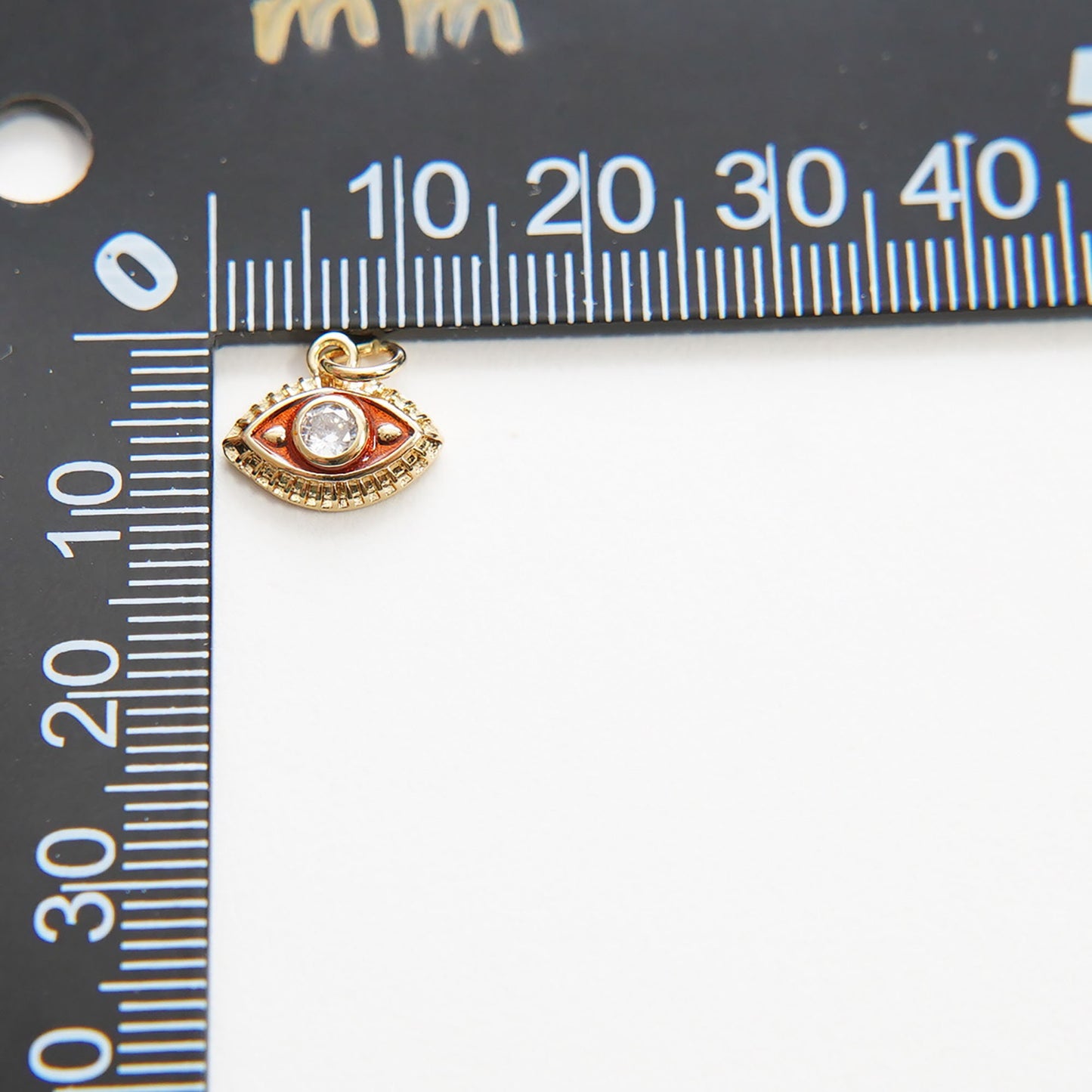 Gold Tiny amulet Evil Eye Charms,18K Gold Filled Evil Eye Pendant,CZ Evil Eye Protect Charm Bracelet Necklace for DIY Jewelry Making Supply