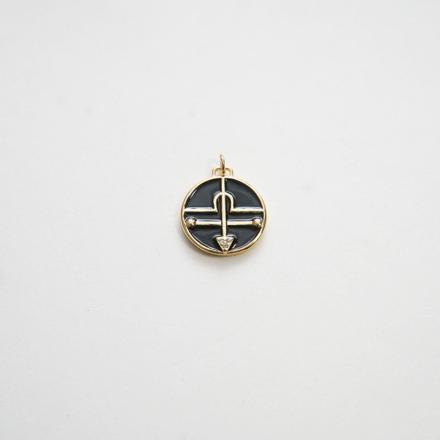 Gold Round Charms,18K Gold Filled Coin Pendant,Enamel Charm Bracelet Necklace for DIY Jewelry Making Supply (18x19mm)