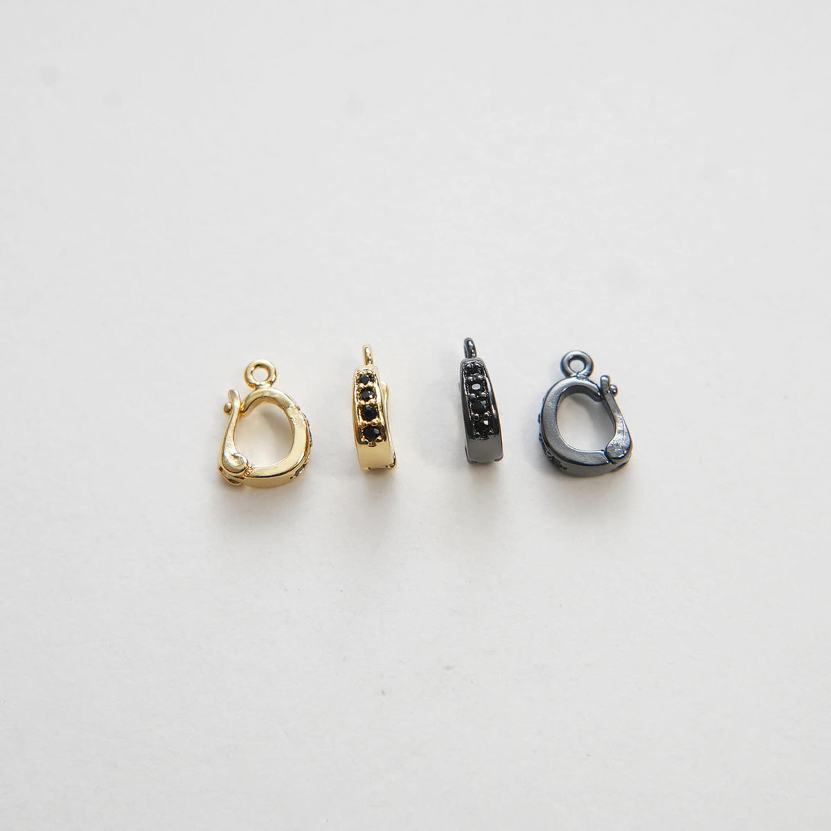 18k Gold Shortener Enhancer Clasp for Bracelet Necklace, Gold CZ Zircon Clasp, Shortener Clasp