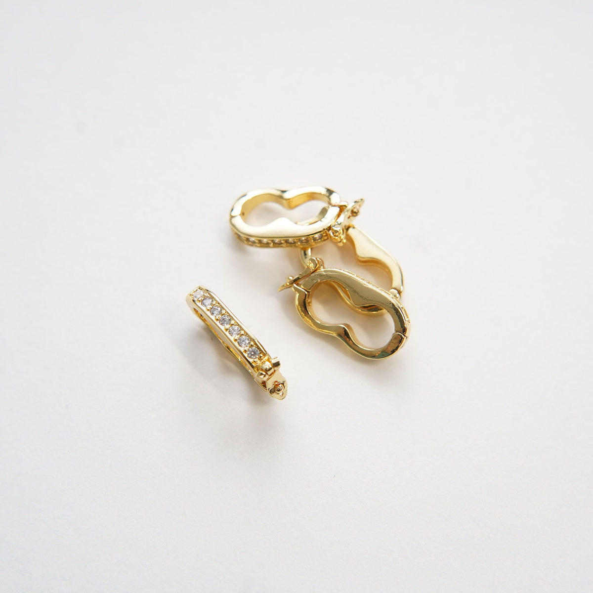 18K Gold Filled Cubic Zirconia Clasp for Jewelry Making