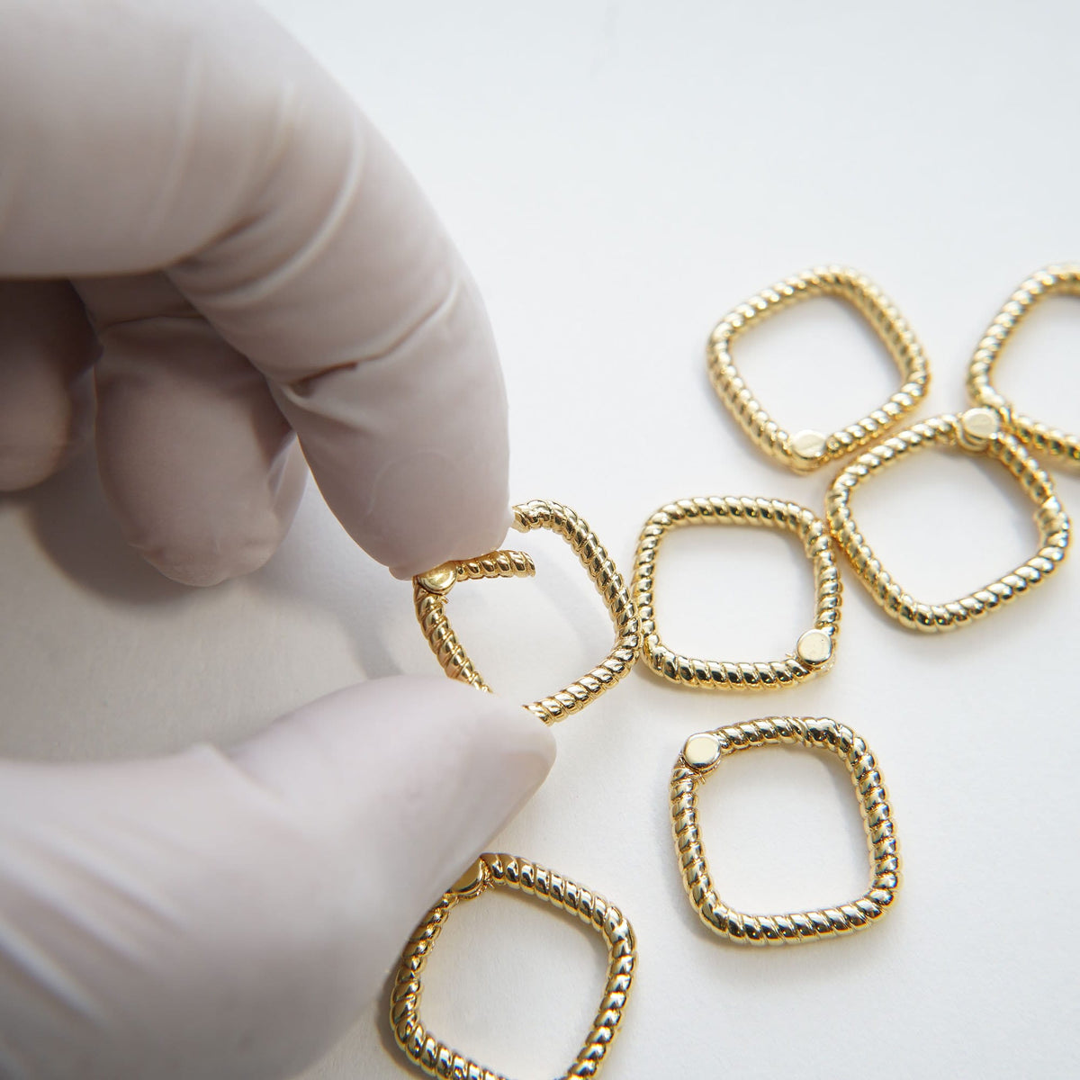 18K Gold Filled Square Clasp for Jewelry Making