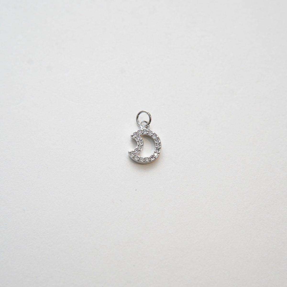 18K Gold Filled Cubic Zirconia Moon Charm Pendant for Jewelry Making