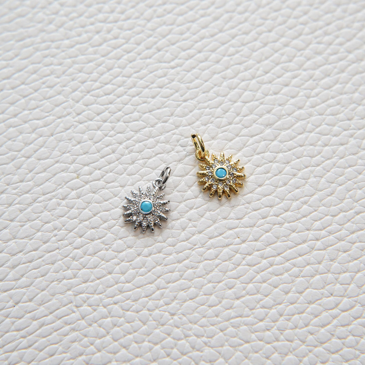 18K Gold Filled Starburst Charm Pendant for Jewelry Making