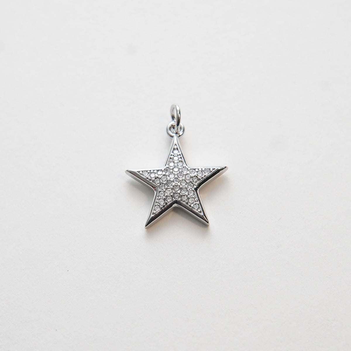 Gold Star Charms,18K Gold Filled CZ Micro Pave Star Pendant,Silver Star Charm Bracelet Necklace for DIY Jewelry Making Supply