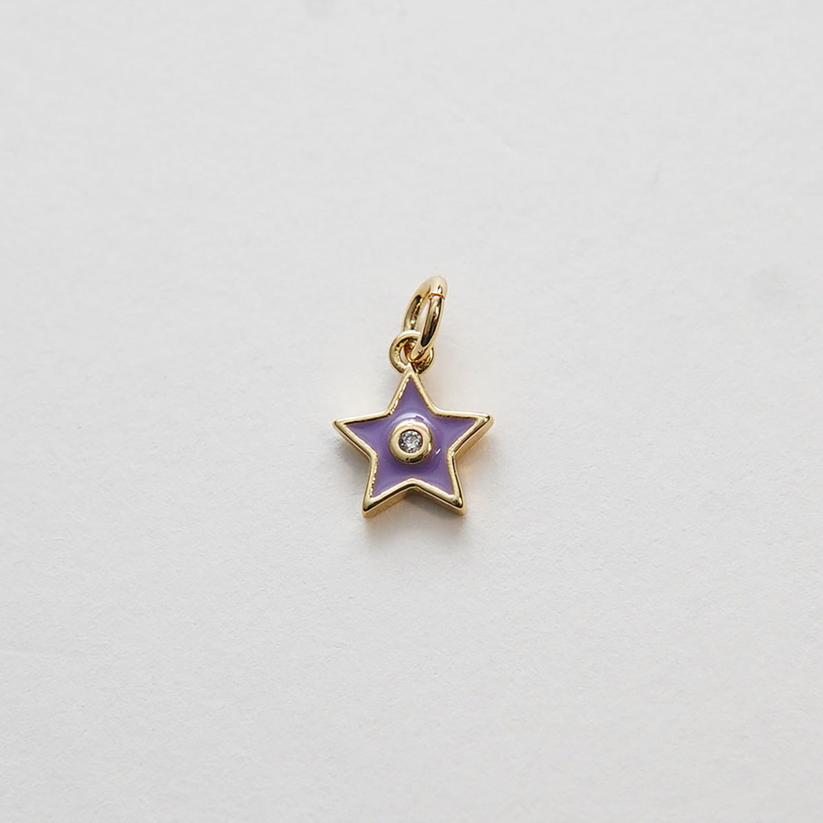 Gold Star Charms,18K Gold Filled CZ Micro Pave Star Pendant,Tiny Enamel Star Charm Bracelet Necklace for DIY Jewelry Making S