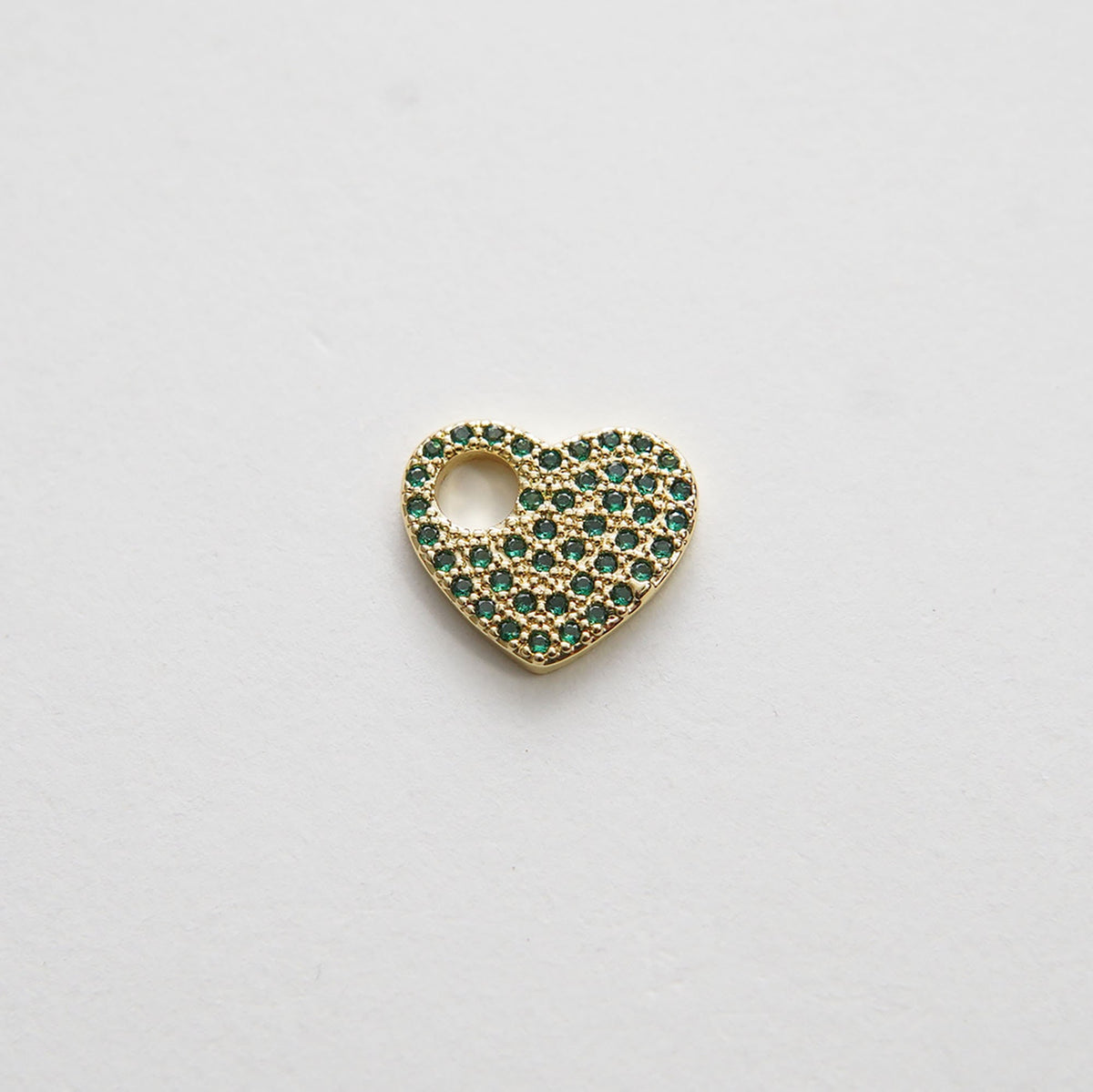 Gold Heart Charms,18K Gold Filled Heart Pendant,CZ Micro Pave Heart Charm Bracelet Necklace for DIY Jewelry Making Supply