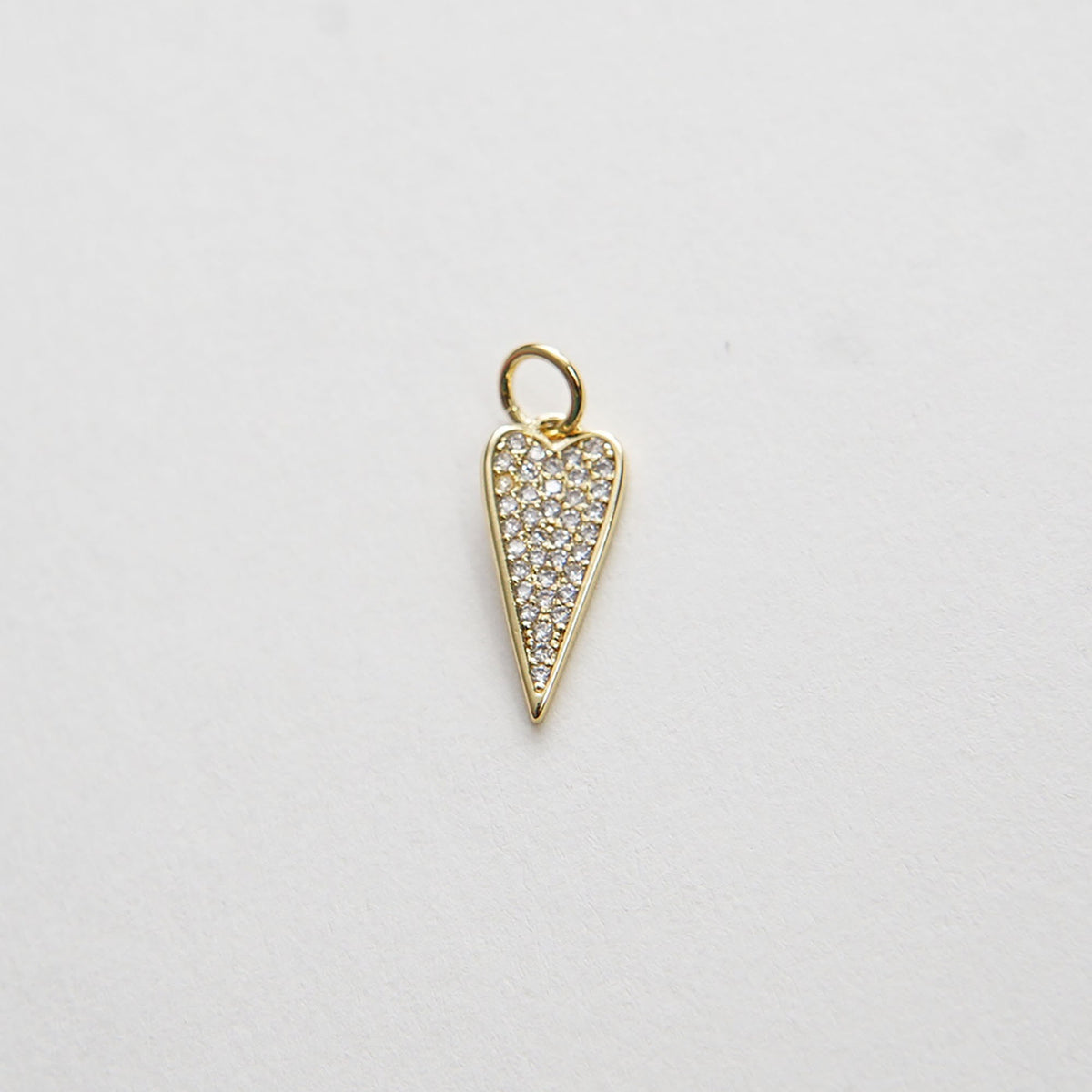 Gold Heart Charms,18K Gold Filled Heart Pendant,CZ Micro Pave Heart Charm Bracelet Necklace for DIY Jewelry Making Supply