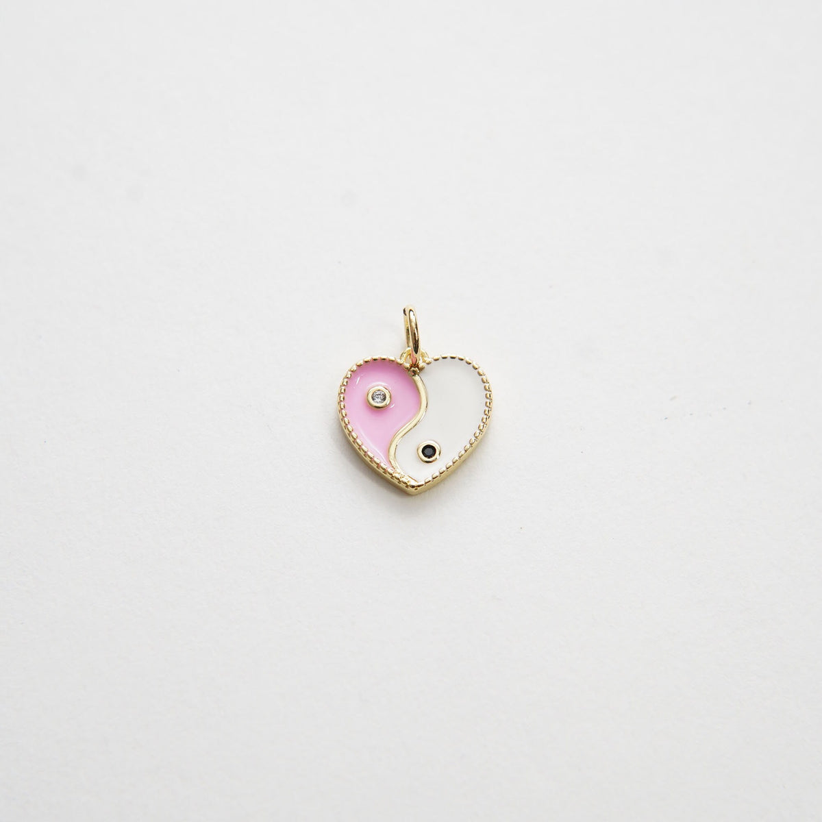 18K Gold Filled Cubic Zirconia Heart Charm Pendant for Jewelry Making