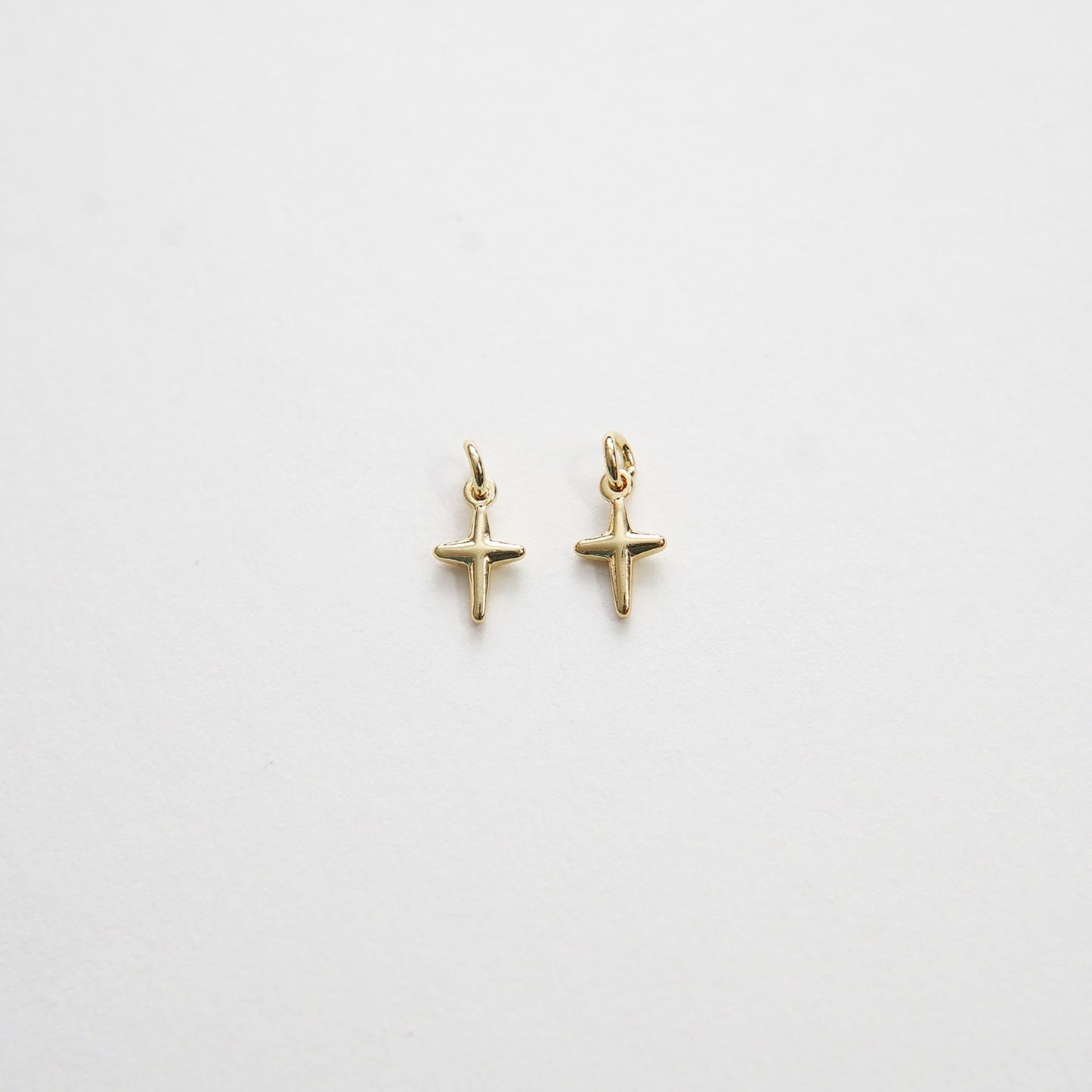 Gold Cross Charms,18K Gold Filled Cross Pendant,Tiny Cross Charm Bracelet Necklace for DIY Jewelry Making Supply