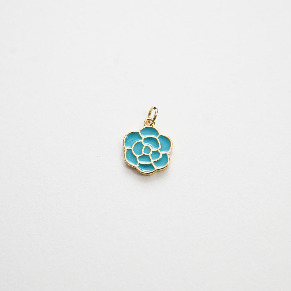 18K Gold Filled Enamel Flower Charm Pendant for Jewelry Making