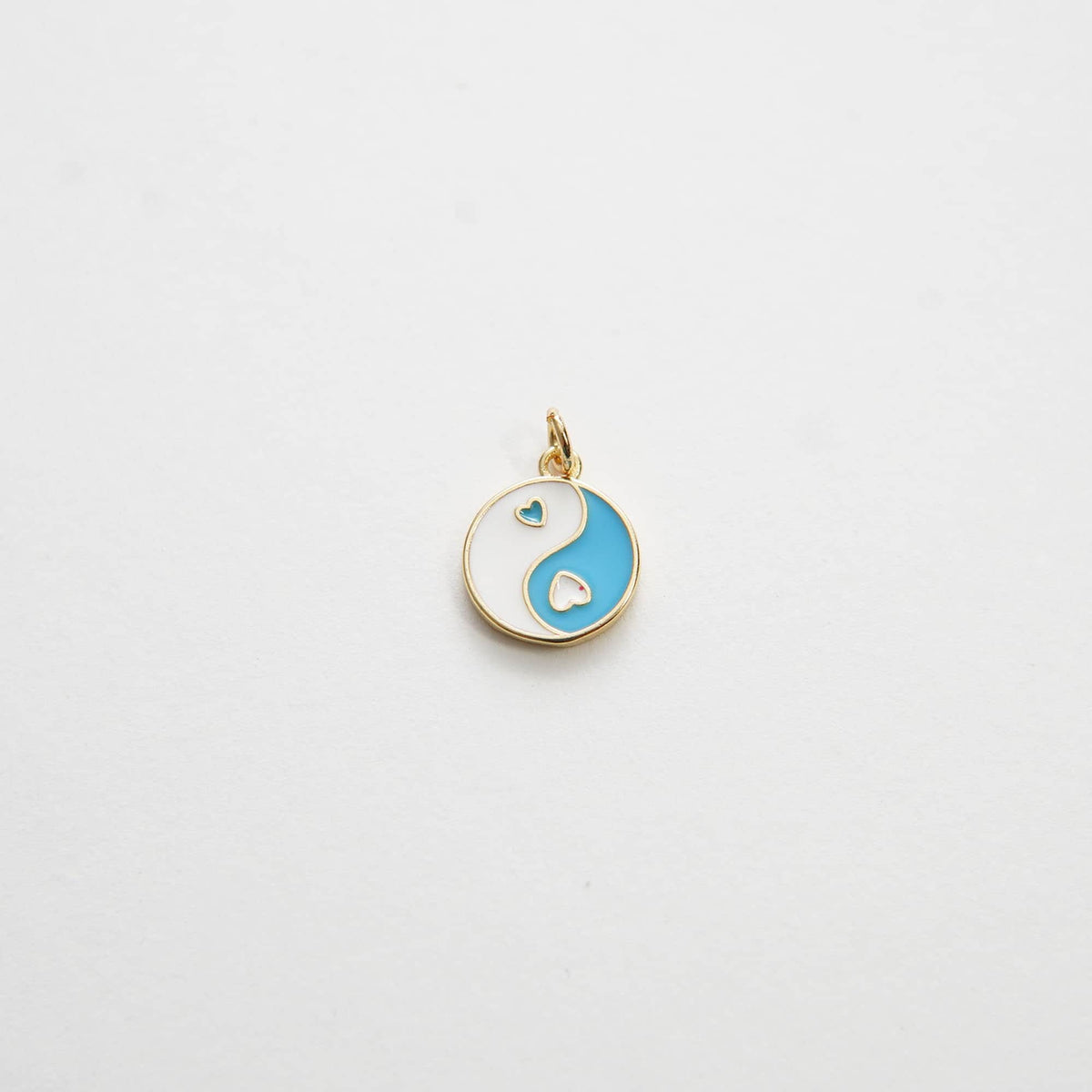 Gold Yin Yang Charms,18K Gold Filled Round Pendant,Enamel Yin Yang Charm Bracelet Necklace for DIY Jewelry Making Supply
