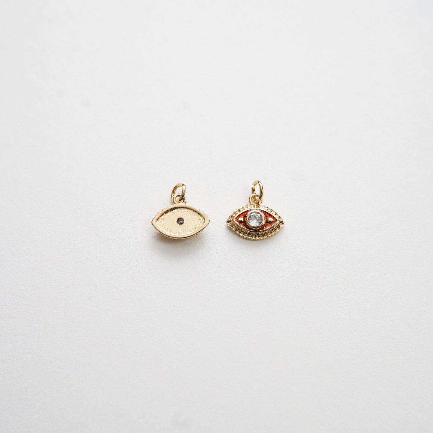 Gold Tiny amulet Evil Eye Charms,18K Gold Filled Evil Eye Pendant,CZ Evil Eye Protect Charm Bracelet Necklace for DIY Jewelry Making Supply