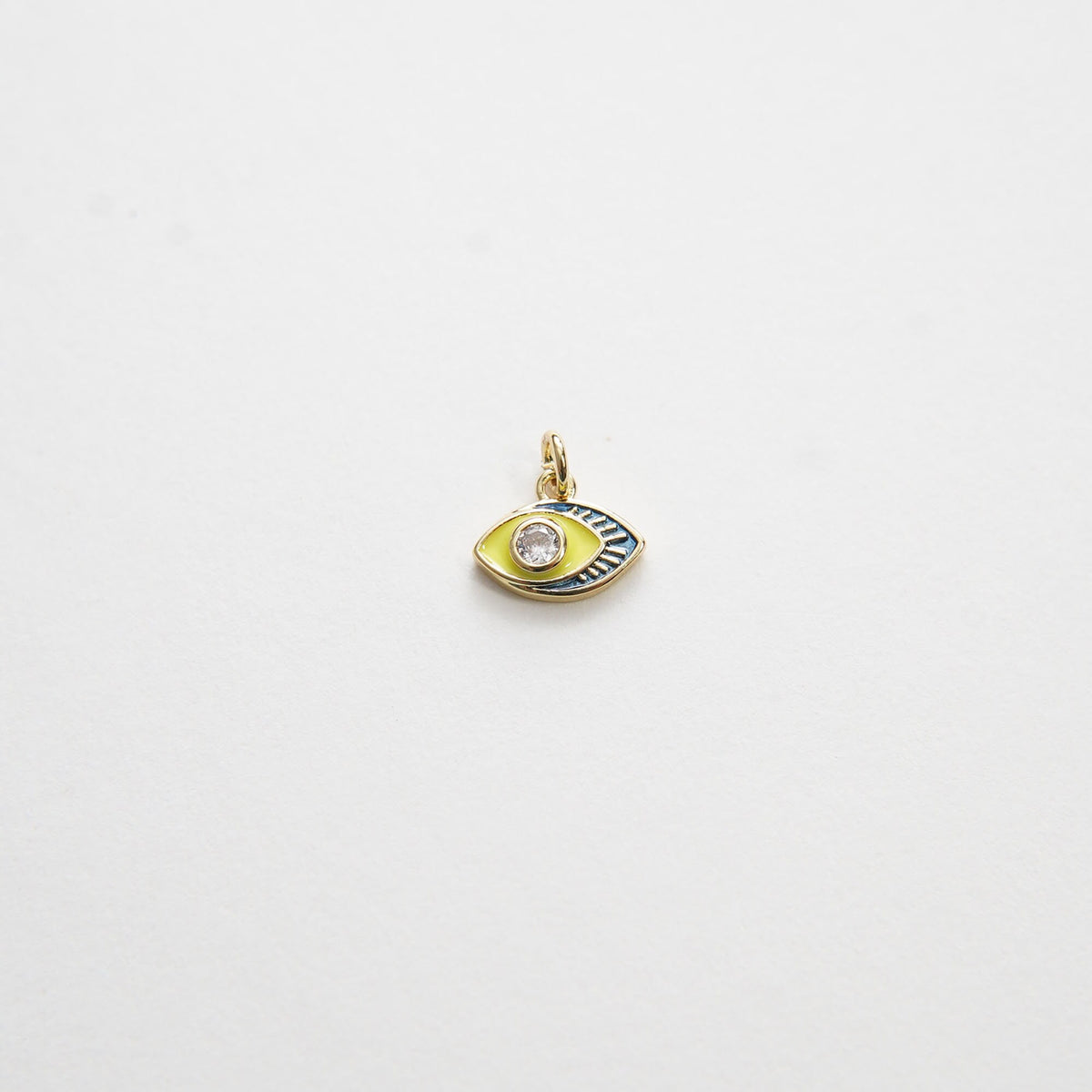 Gold Tiny amulet Evil Eye Charms,18K Gold Filled Evil Eye Pendant,CZ Evil Eye Protect Charm Bracelet Necklace for DIY Jewelr