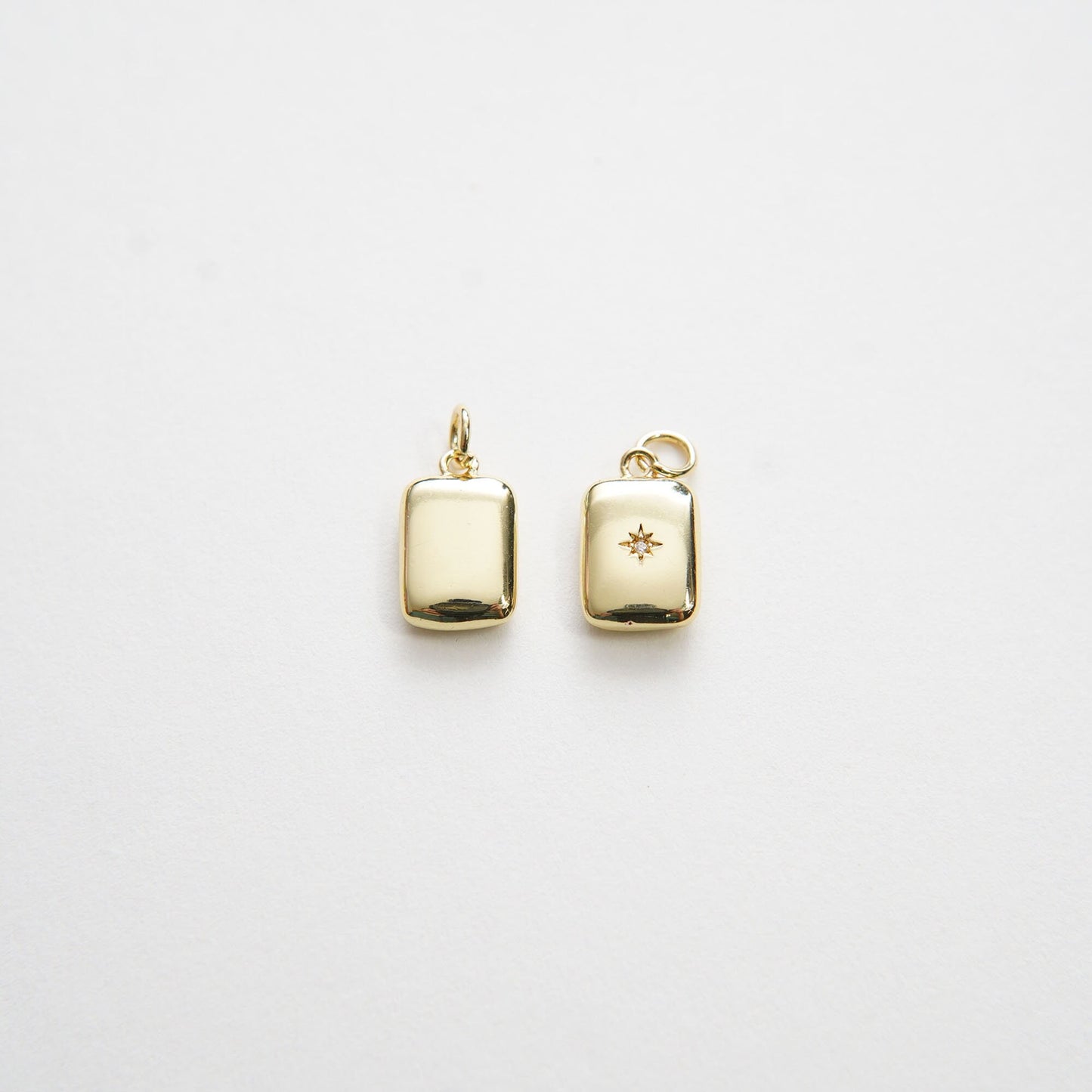 Gold Rectangle Star Charms,18K Gold Filled Star Pendant,Star Charm Bracelet Necklace for DIY Jewelry Making Supply