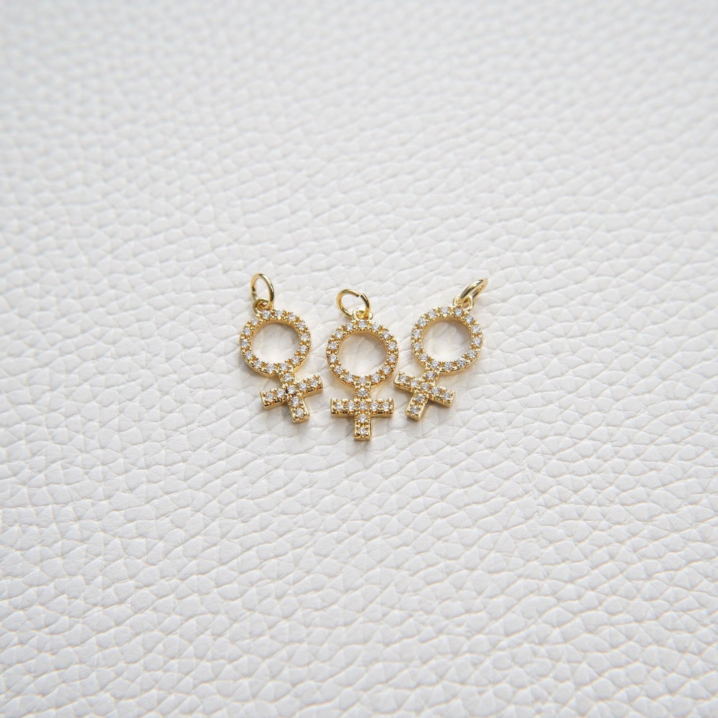 Gold Female Symbol Charms,18K Gold Filled female symbol Pendant,female Charm Bracelet Necklace for DIY Jewelry Making Supply