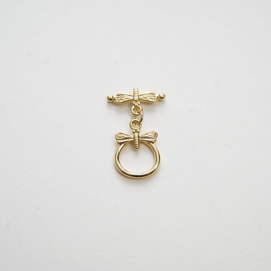 18K Gold Clasp, Gold OT Clasp Fancy Design OT Clasp Bulk Supply for Bracelet Necklace Component