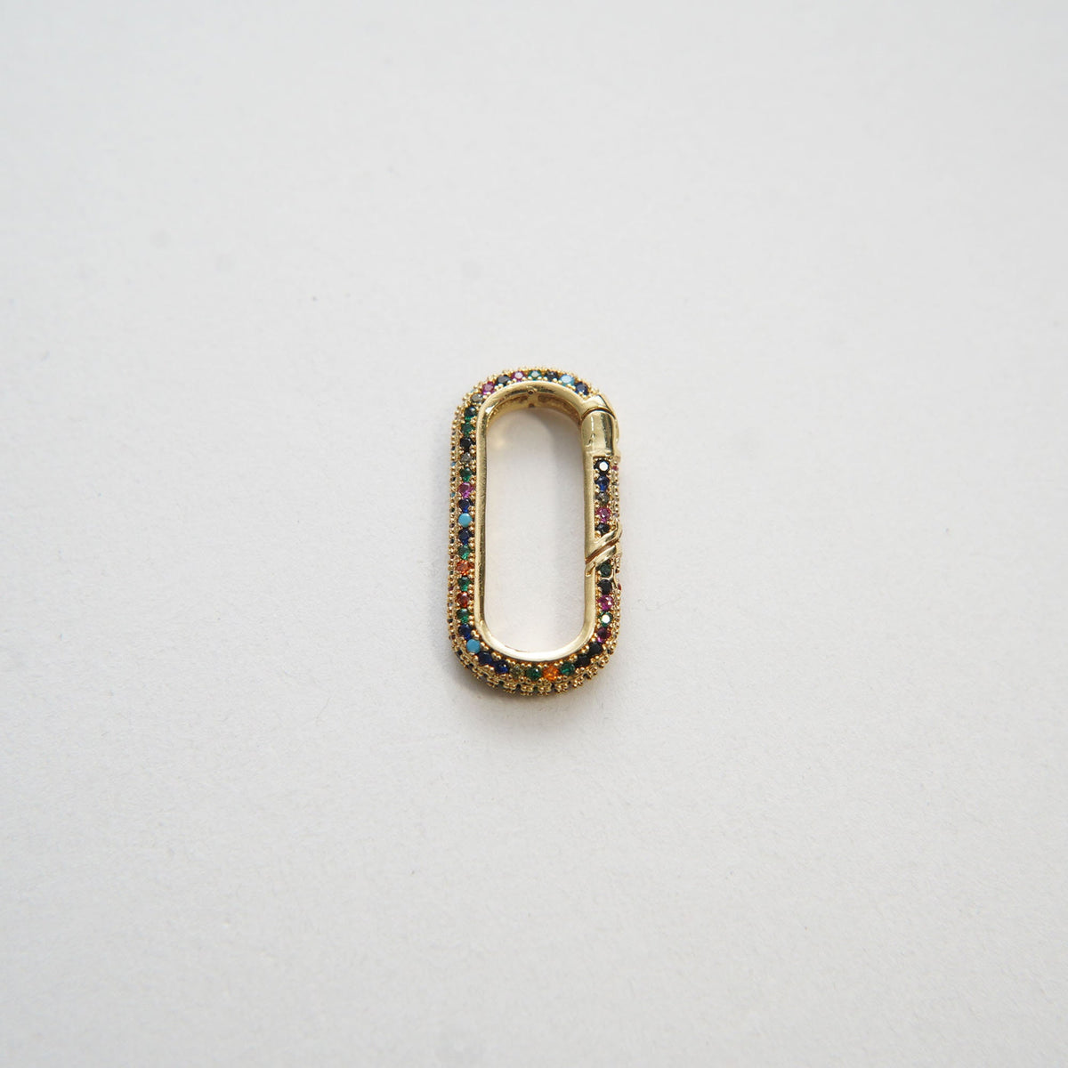 18K Gold Filled CZ Oval Carabiner Clasp,Buckle Clasp,Carabiner Screw Clasp,Turnbuckle,for DIY Jewelry