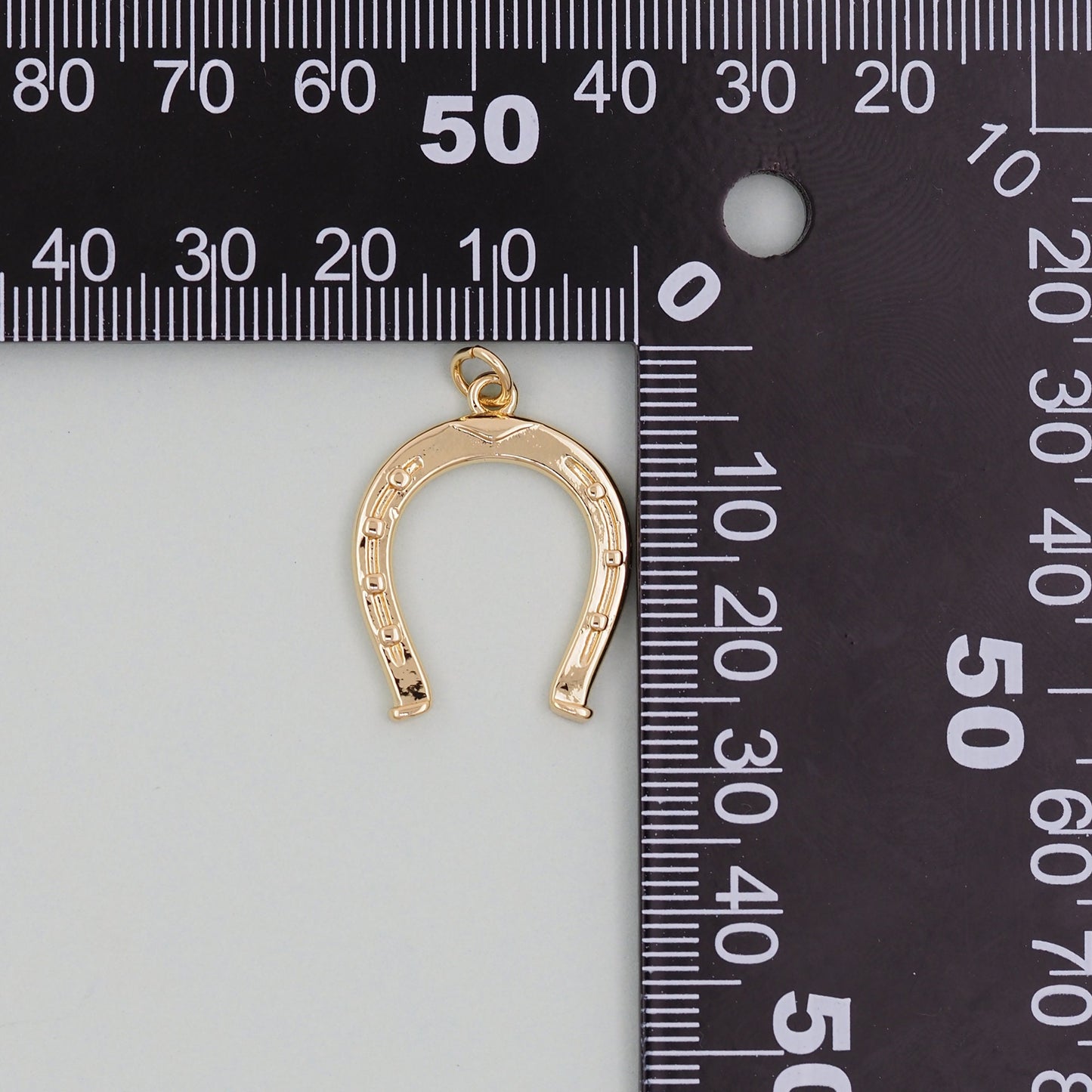 Gold Horse Shoe Charms,18K Gold Filled Crescent Pendant,CZ Micro Pave Horns Charm Bracelet Necklace for DIY Jewelry Making Supply