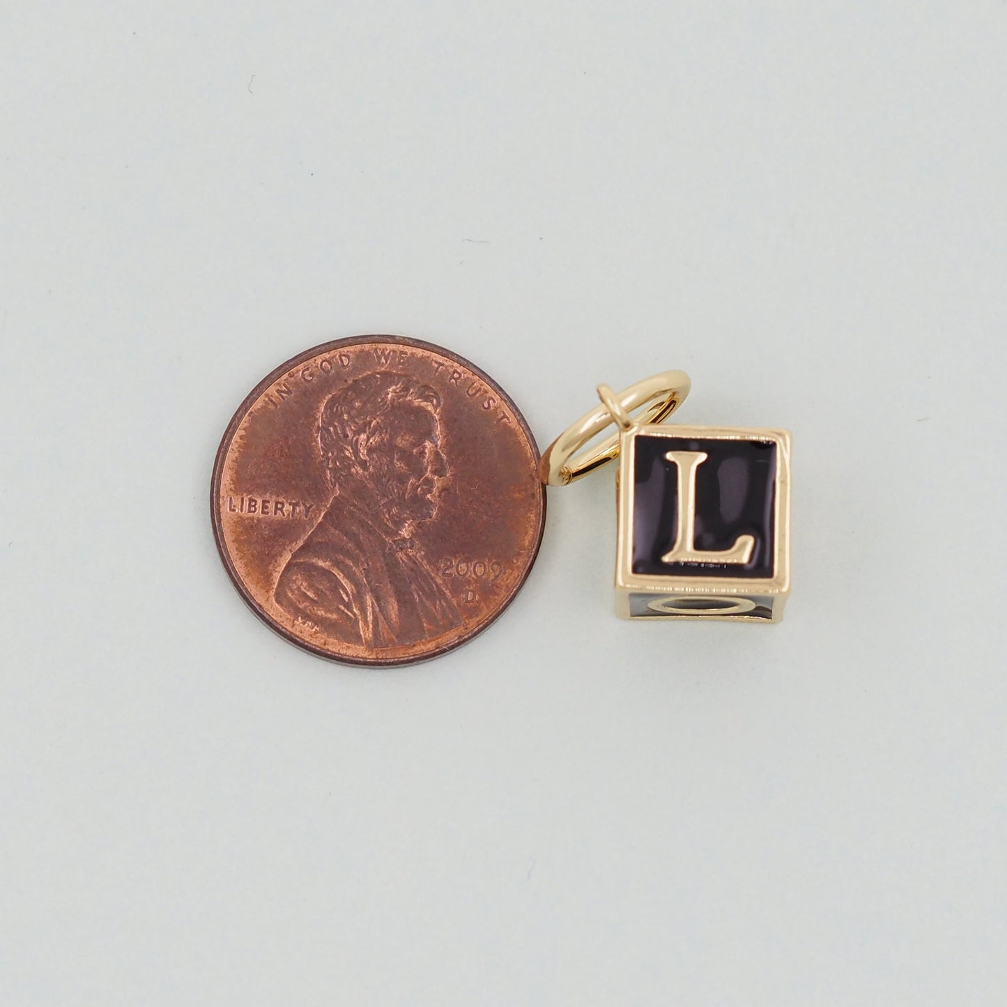 Gold Cube Love Charms,18K Gold Filled enamel Pendant,Love Charm Bracelet Necklace for DIY Jewelry Making Supply