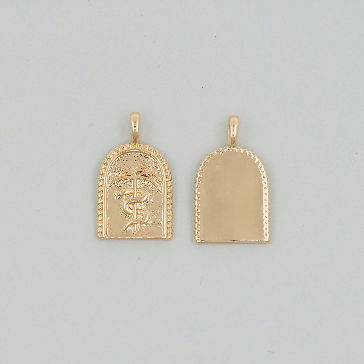 Gold coconut tree Charms,18K Gold Filled snake Pendant,coconut tree Charm Bracelet Necklace for DIY Jewelry Making Supply