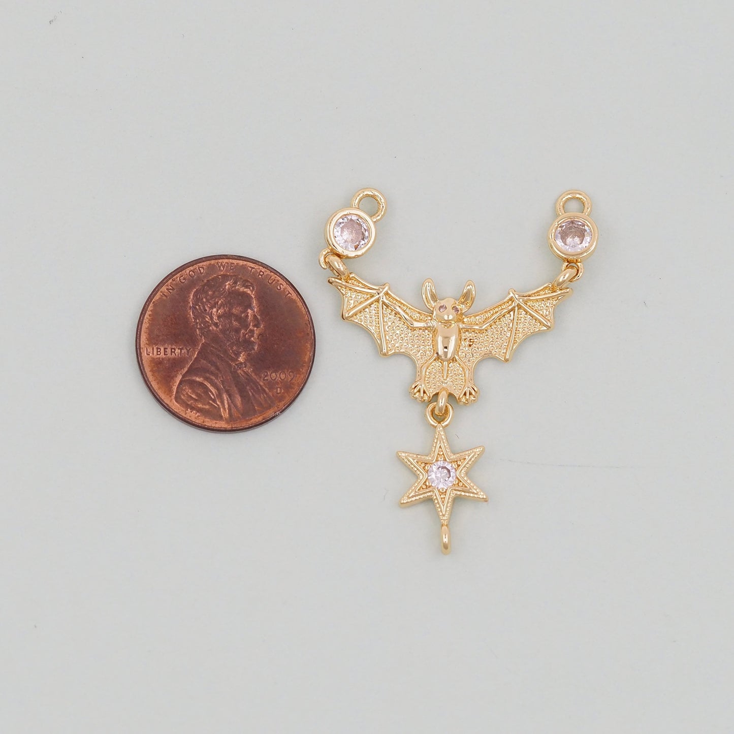 Gold bat Charms,18K Gold Filled bat Pendant,bat Charm Bracelet Necklace for DIY Jewelry Making Supply