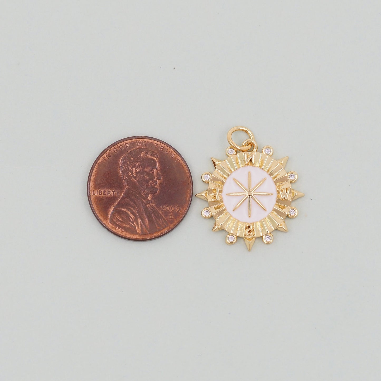 Gold compass Charms,18K Gold Filled Star Pendant,Celestial Charm Bracelet Necklace for DIY Jewelry Making Supply