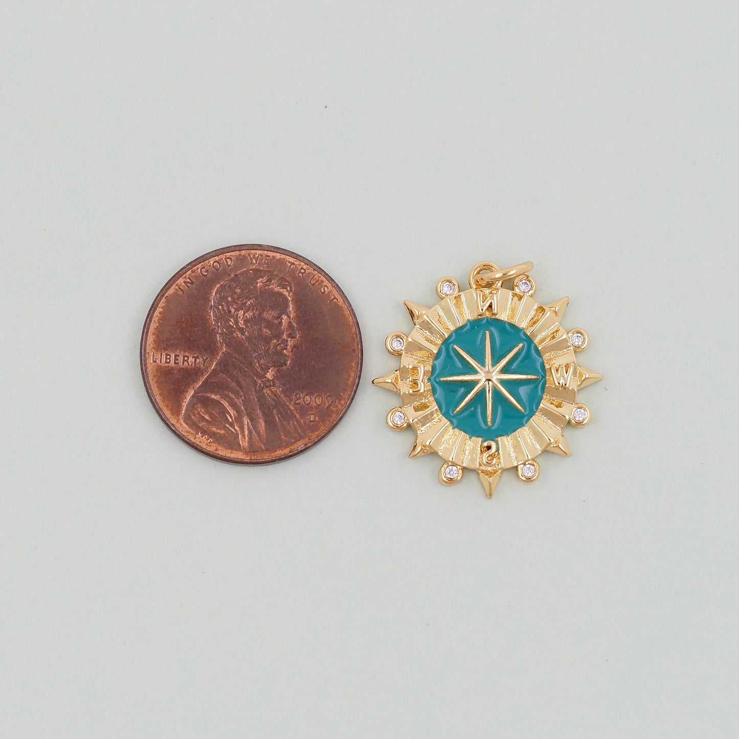 Gold compass Charms,18K Gold Filled Star Pendant,Celestial Charm Bracelet Necklace for DIY Jewelry Making Supply