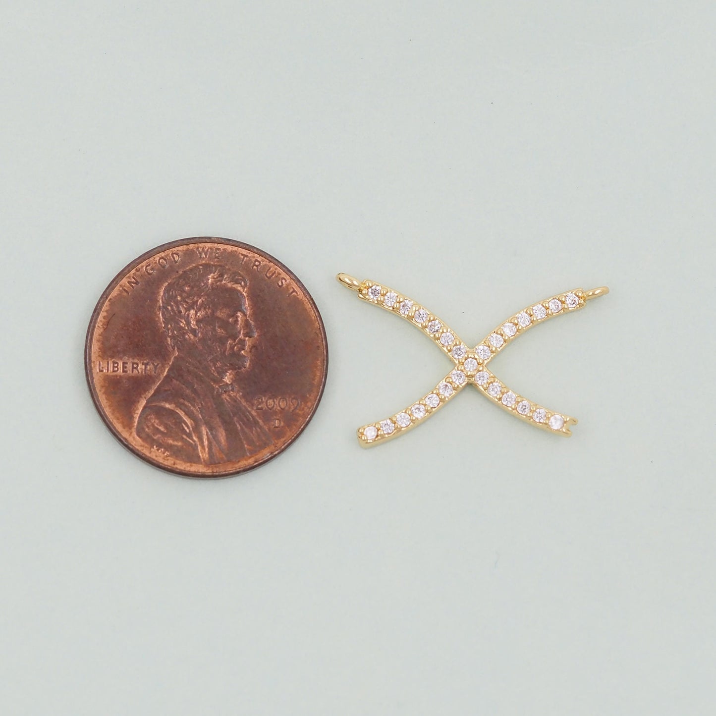 Gold geometry Charms,18K Gold Filled X Pendant,Cross Charm Bracelet Necklace for DIY Jewelry Making Supply