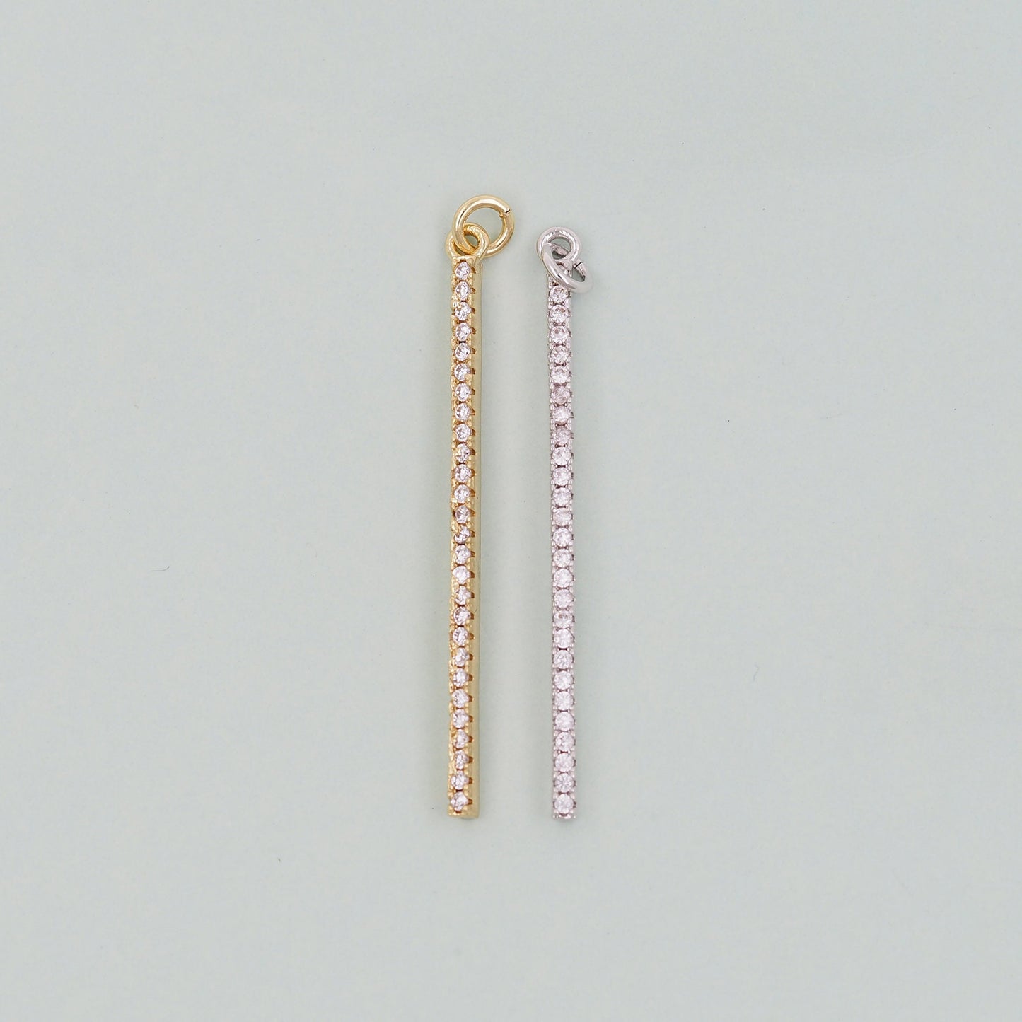 Gold Strip Charms,18K Gold Filled Bar Pendant,Geometry Silver Bar Charm Bracelet Necklace for DIY Jewelry Making Supply