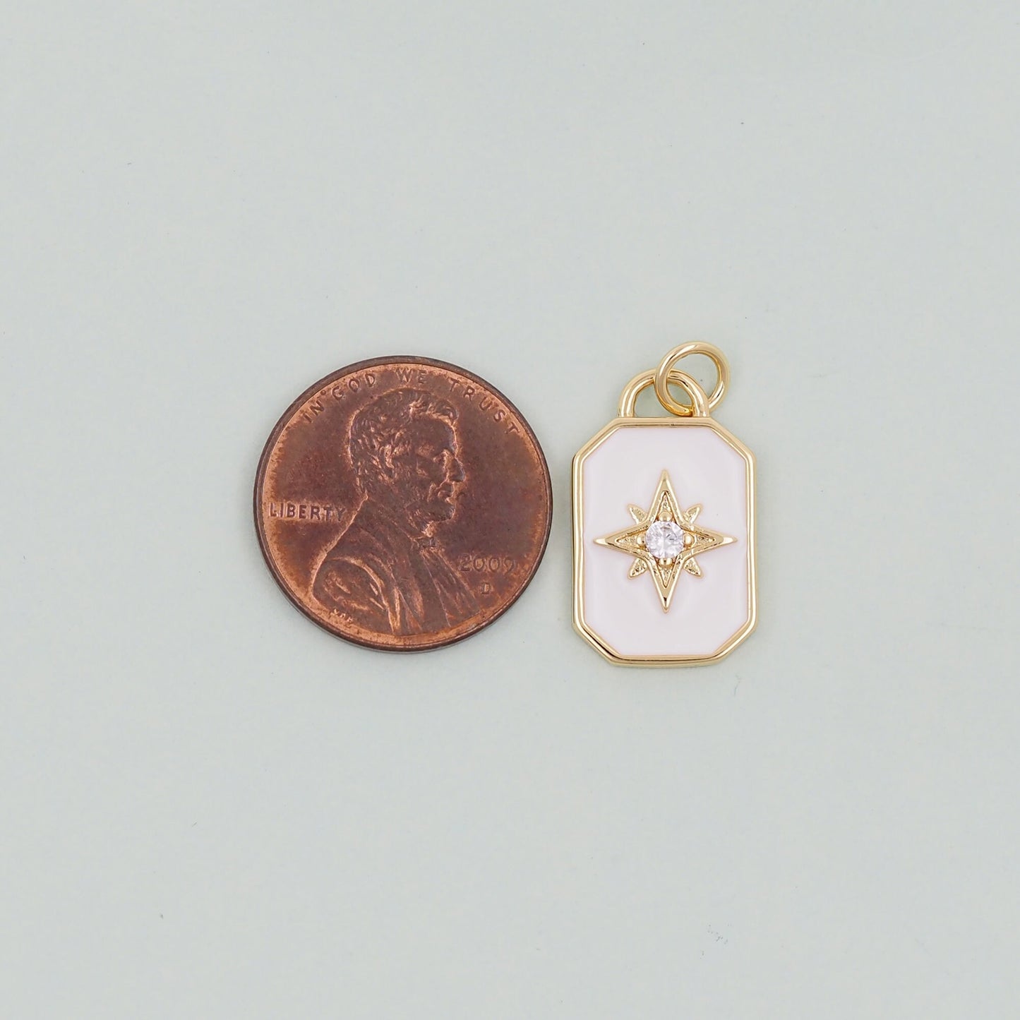 Gold Enamel Star Charms,18K Gold Filled Starburst Pendant,North Star Charm Bracelet Necklace for DIY Jewelry Making Supply