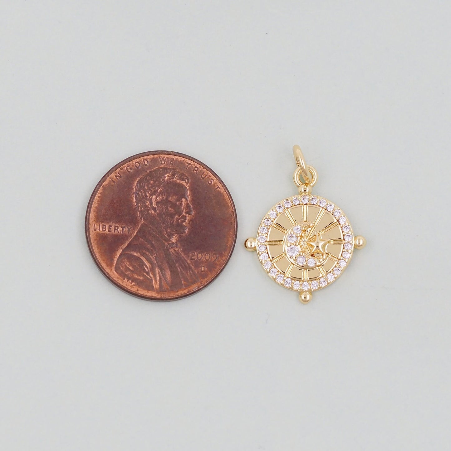 Gold Star Charms,18K Gold Filled Moon Pendant,Star Charm Bracelet Necklace for DIY Jewelry Making Supply