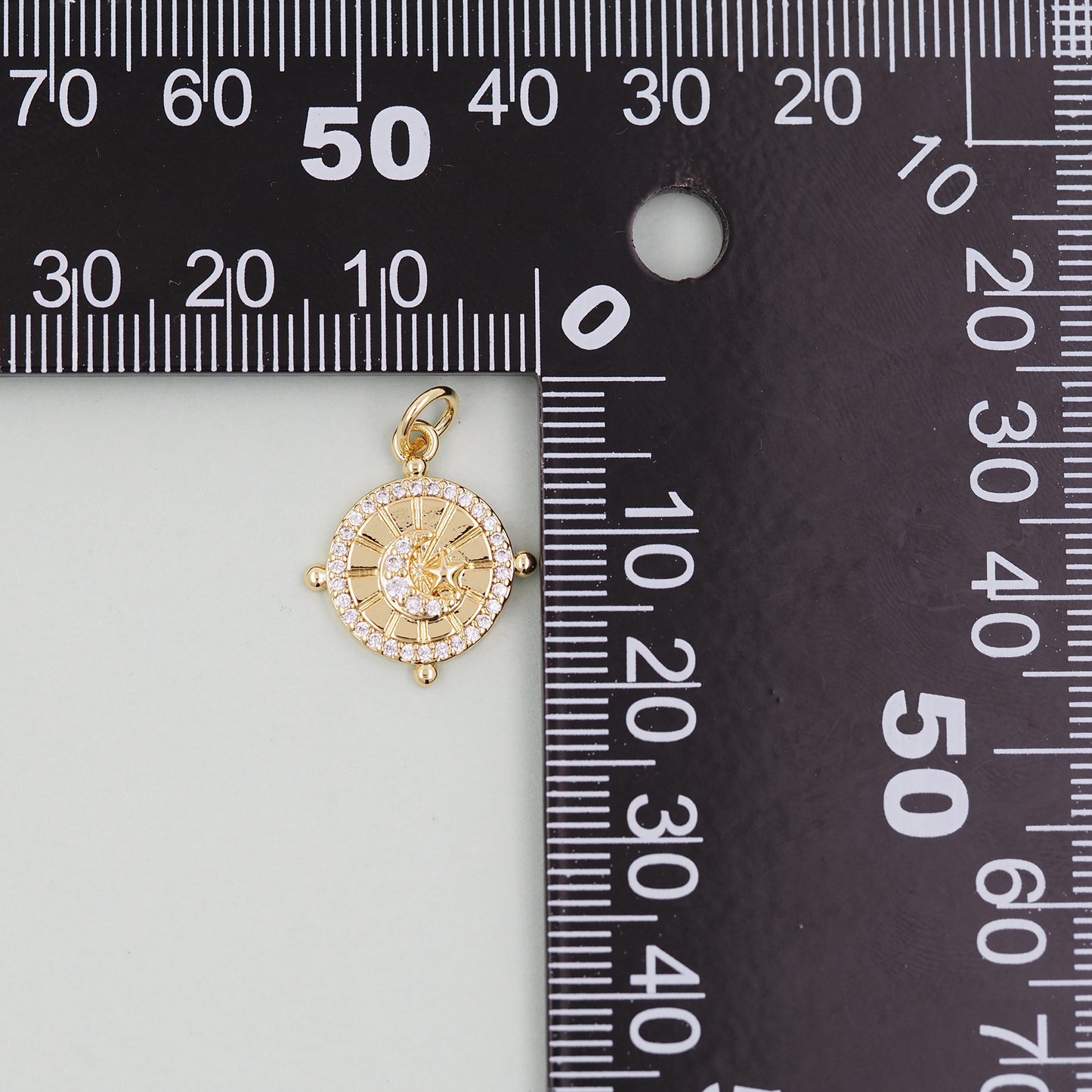 Gold Star Charms,18K Gold Filled Moon Pendant,Star Charm Bracelet Necklace for DIY Jewelry Making Supply