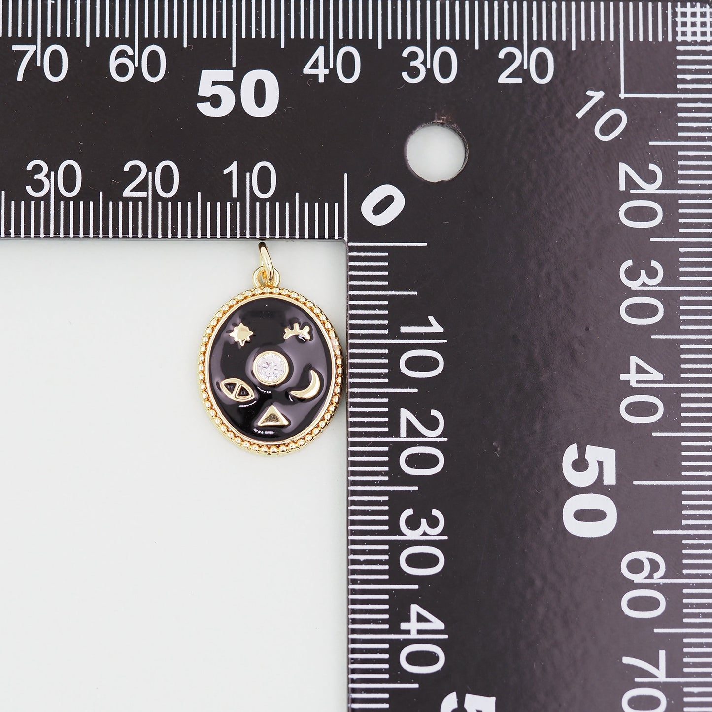 Gold Oval Charms,18K Gold Filled Oval Pendant,Enamel Charm Bracelet Necklace for DIY Jewelry Making Supply