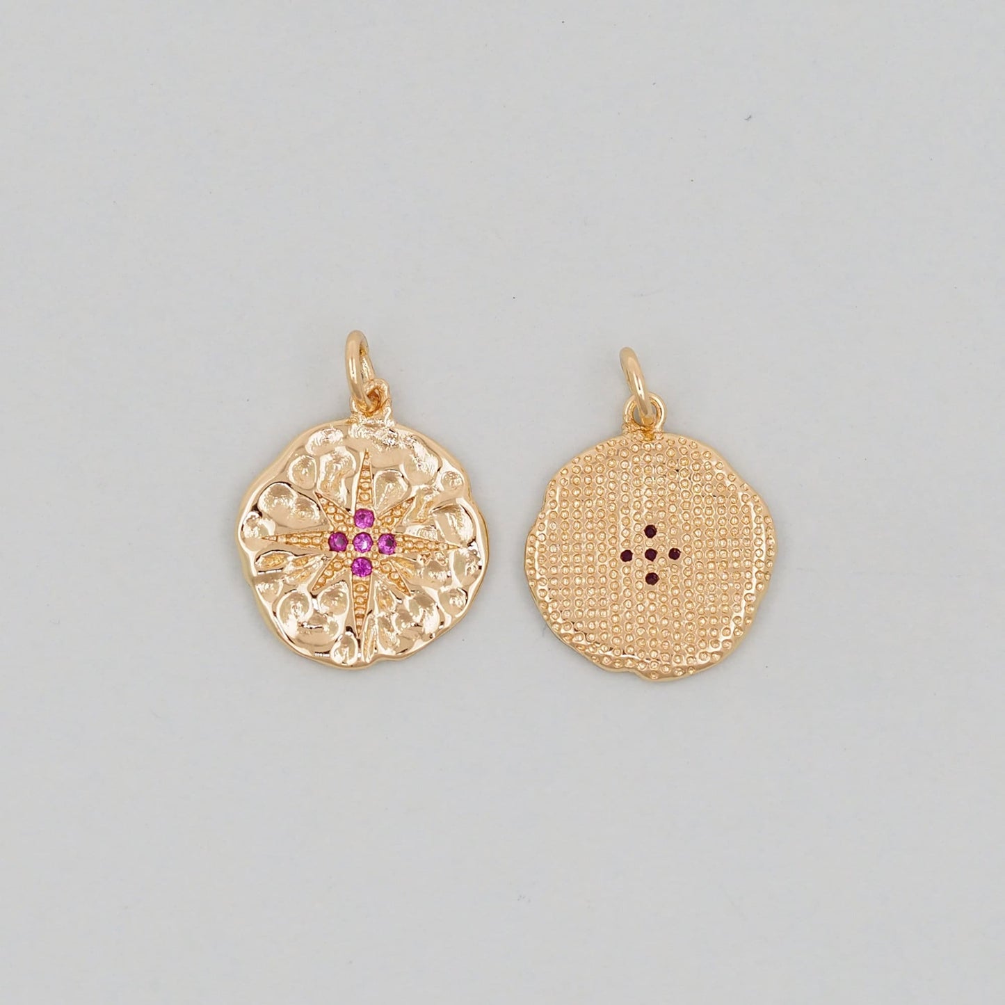 Gold Star Charms,18K Gold Filled Sun Pendant,Celestial Charm Bracelet Necklace for DIY Jewelry Making Supply