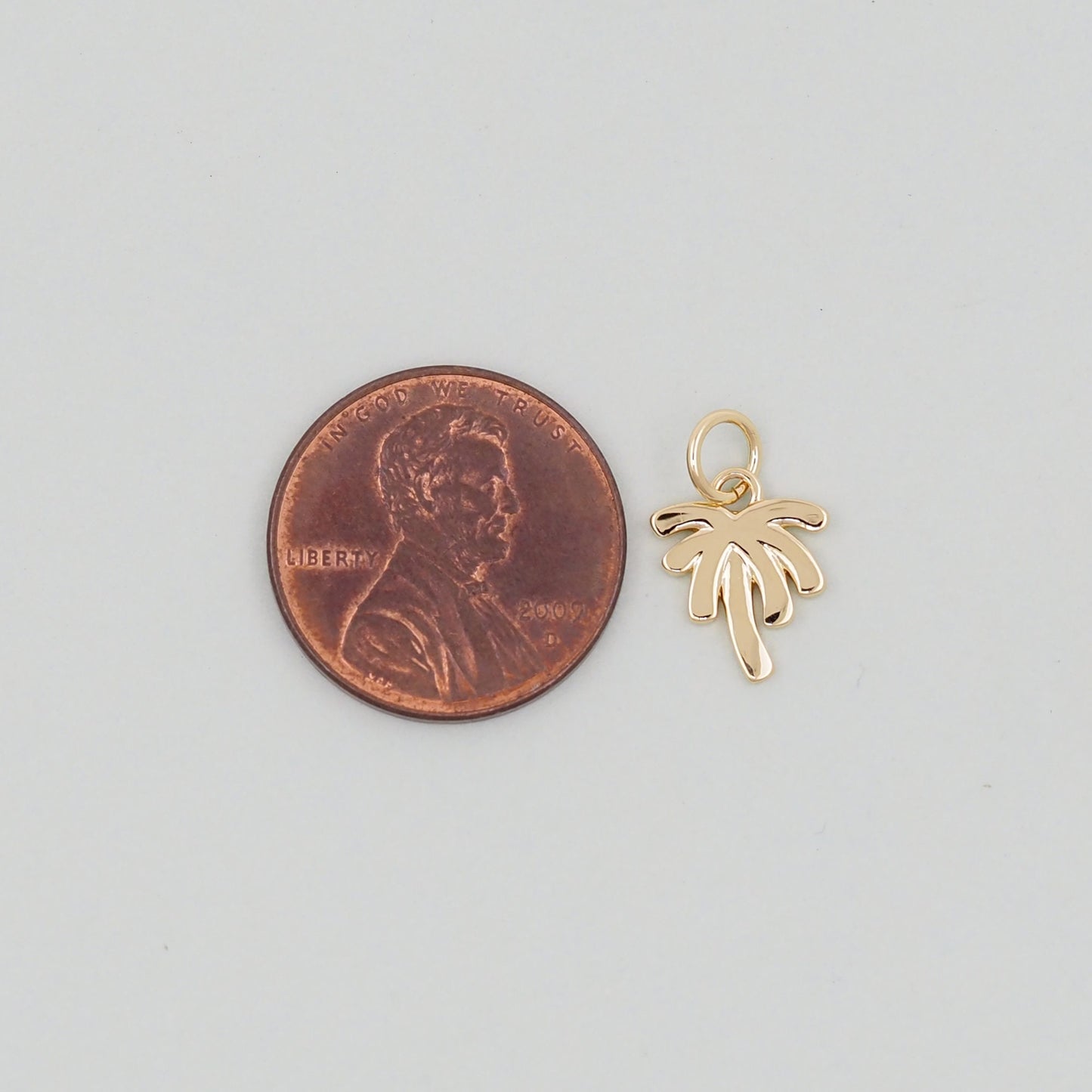 Gold Palm Tree Charms,18K Gold Filled Palm tree Pendant,Silver coconut tree Charm Bracelet Necklace for DIY Jewelry Making Supply