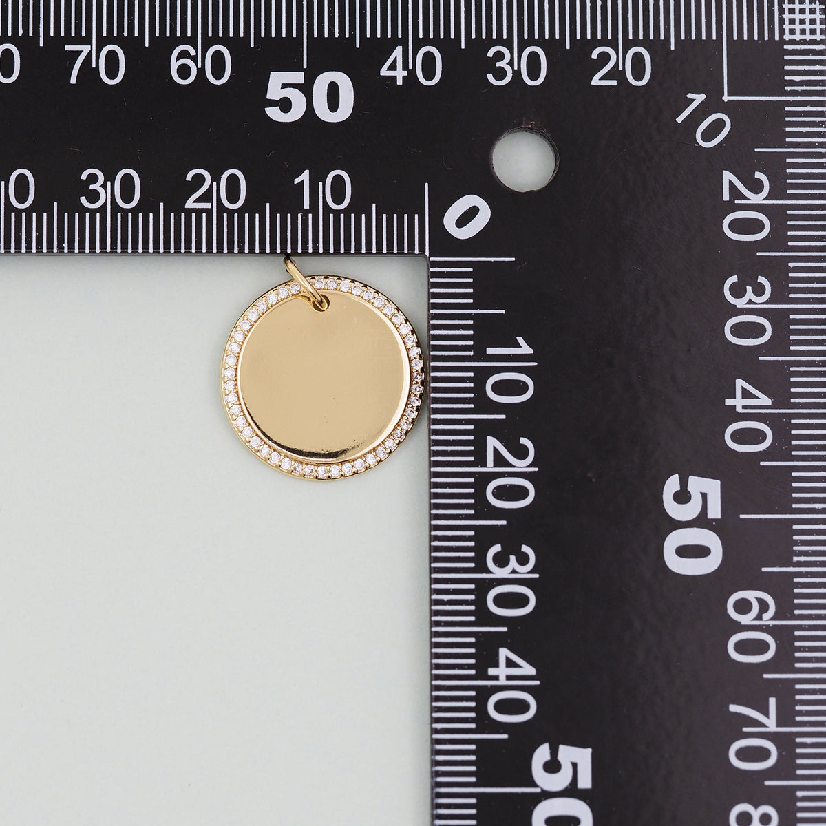 Gold Round Charms,18K Gold Filled Round Pendant,Silver geometry Charm Bracelet Necklace for DIY Jewelry Making Supply