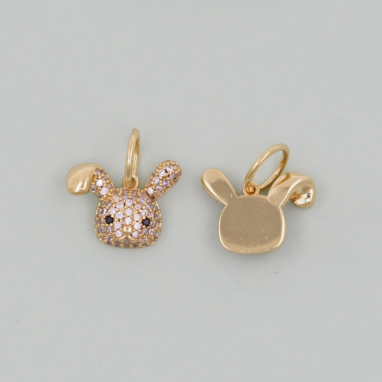 Gold rabbit Charms,18K Gold Filled rabbit Pendant,Silver rabbit Charm Bracelet Necklace for DIY Jewelry Making Supply