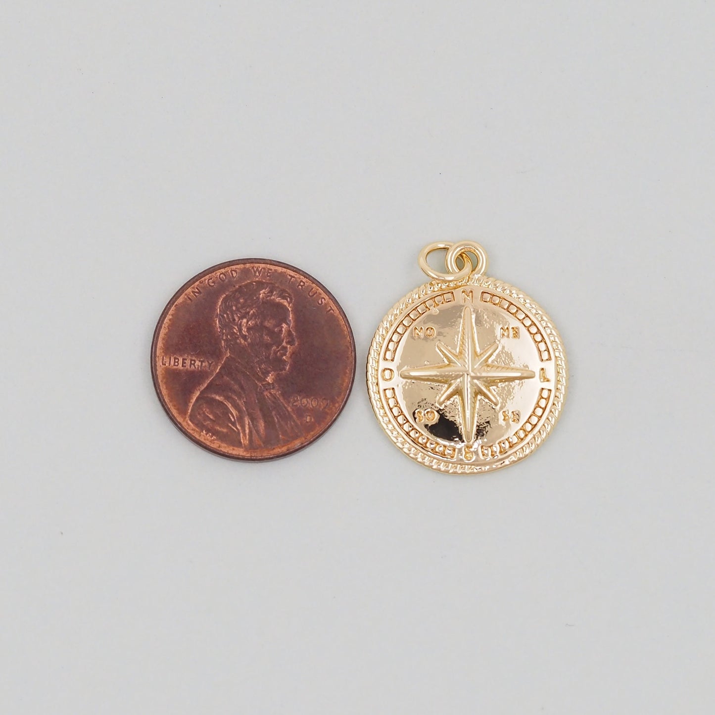 Gold Compass Charms,18K Gold Filled Starburst Pendant,North Star Charm Bracelet Necklace for DIY Jewelry Making Supply
