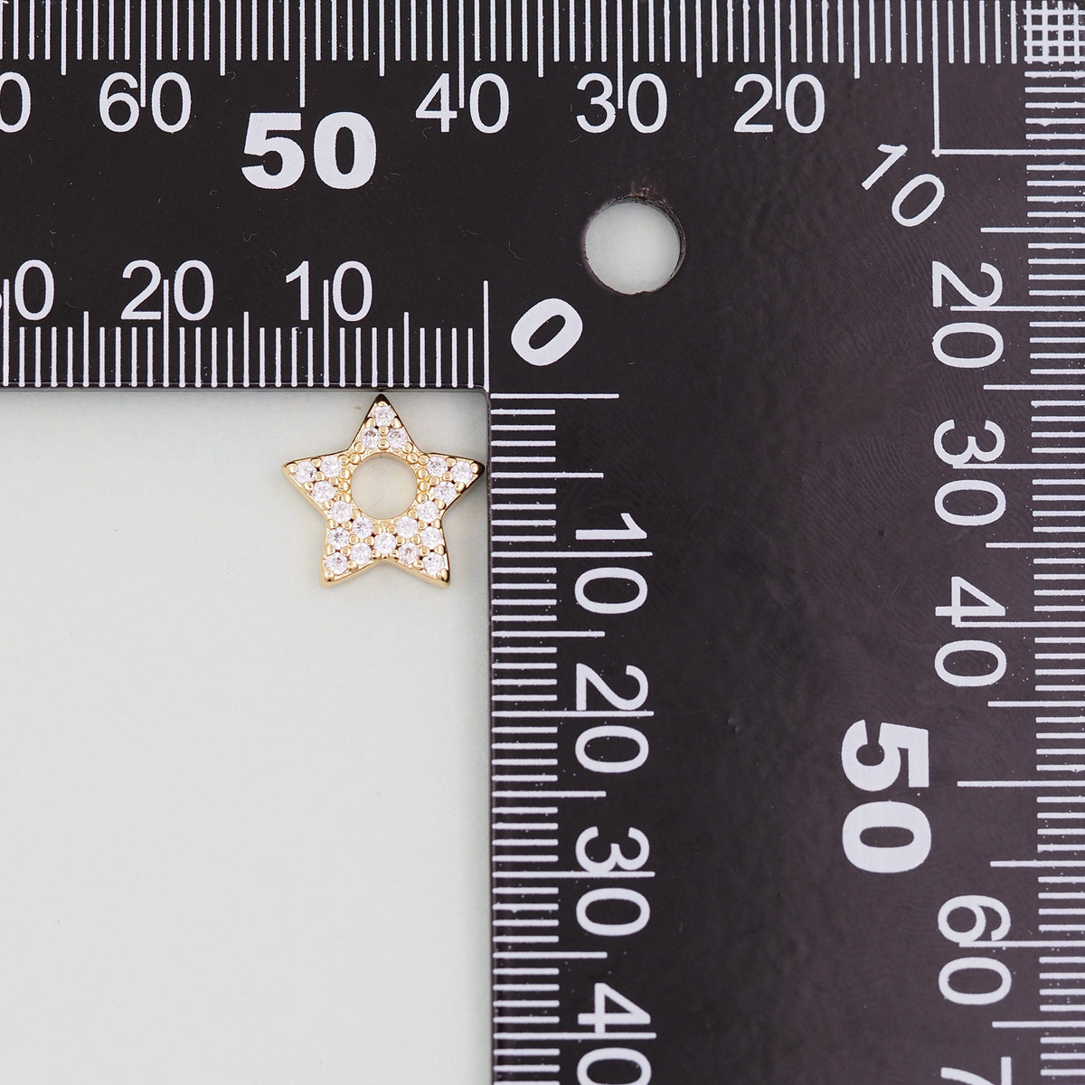 Gold Star Charms,18K Gold Filled Star Bracelet Necklace for DIY Jewelry Making Supply hole 2mm