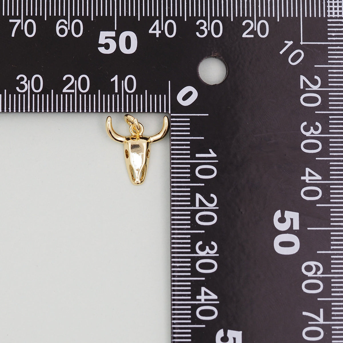 Gold Bull Head Charms,18K Gold Filled bull head Pendant,Silver bull head Charm Bracelet Necklace for DIY Jewelry Making Suppl