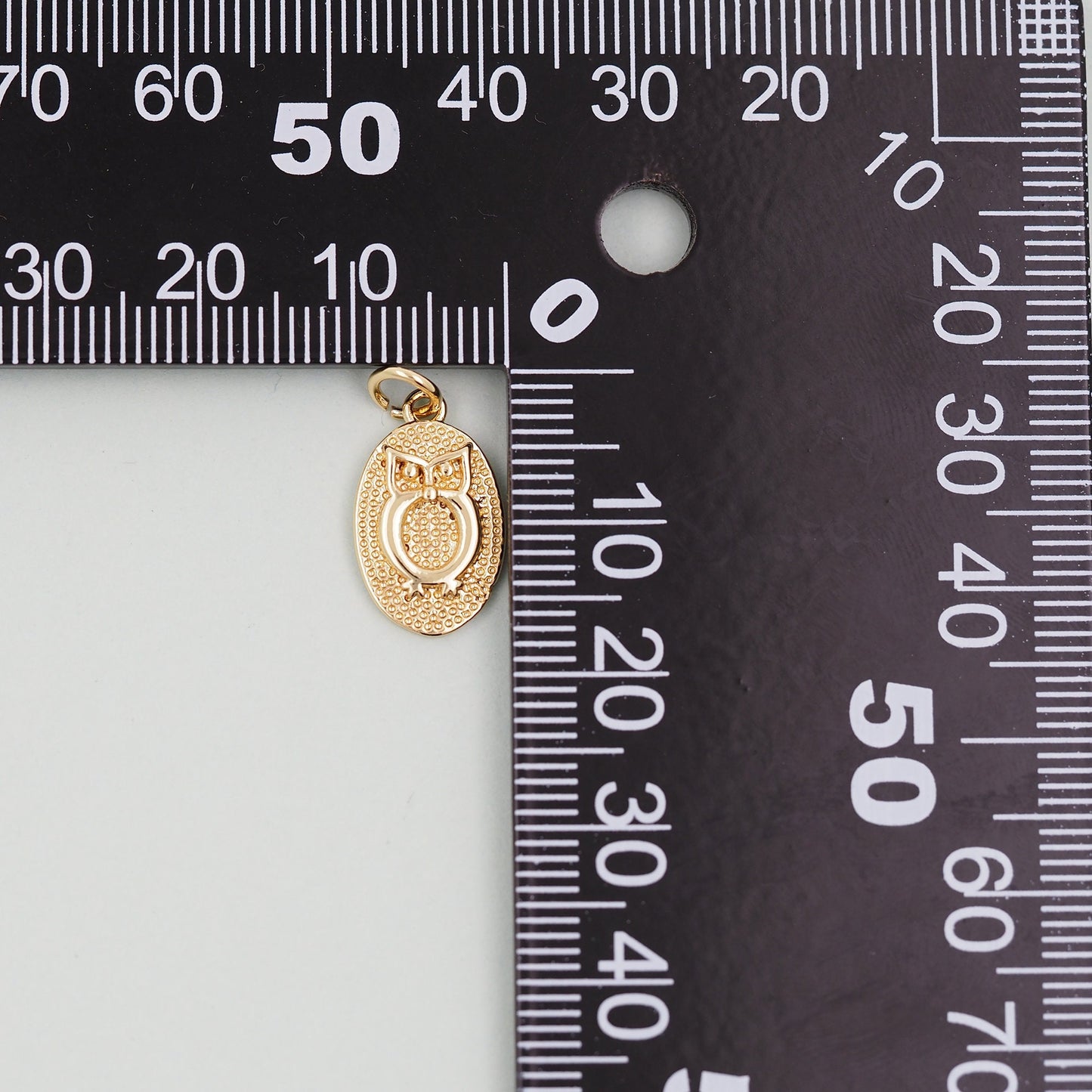 Gold Owl Charms,18K Gold Filled owl Pendant,Silver Oval owl Charm Bracelet Necklace for DIY Jewelry Making Supply