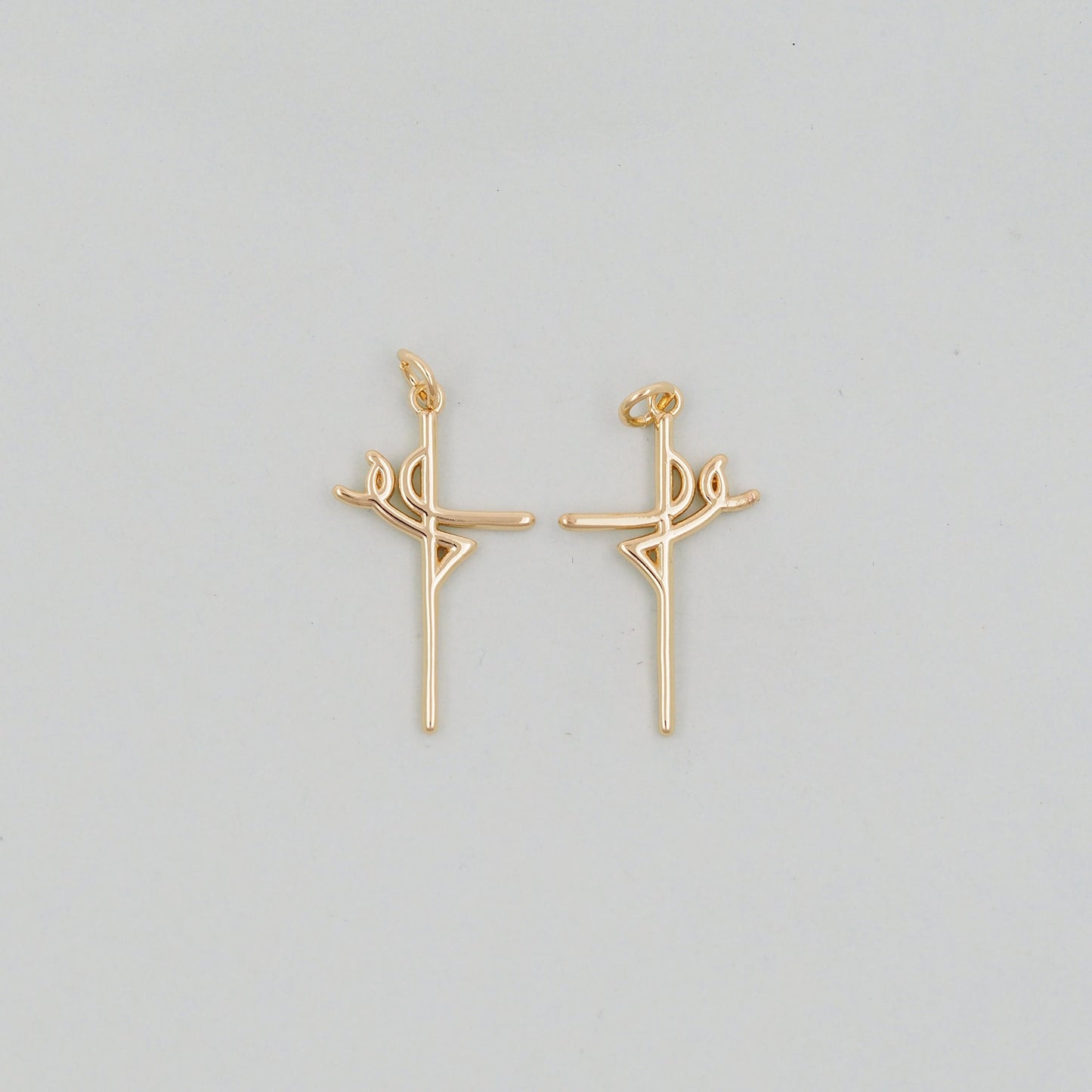Gold geometry Charms,18K Gold Filled CZ geometry Pendant,geometry cross Charm Bracelet Necklace for DIY Jewelry Making Supply