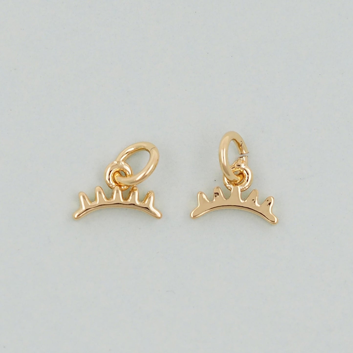 Gold eyelash Charms,18K Gold Filled eyelash Pendant,eyelash Charm Bracelet Necklace for DIY Jewelry Making Supply