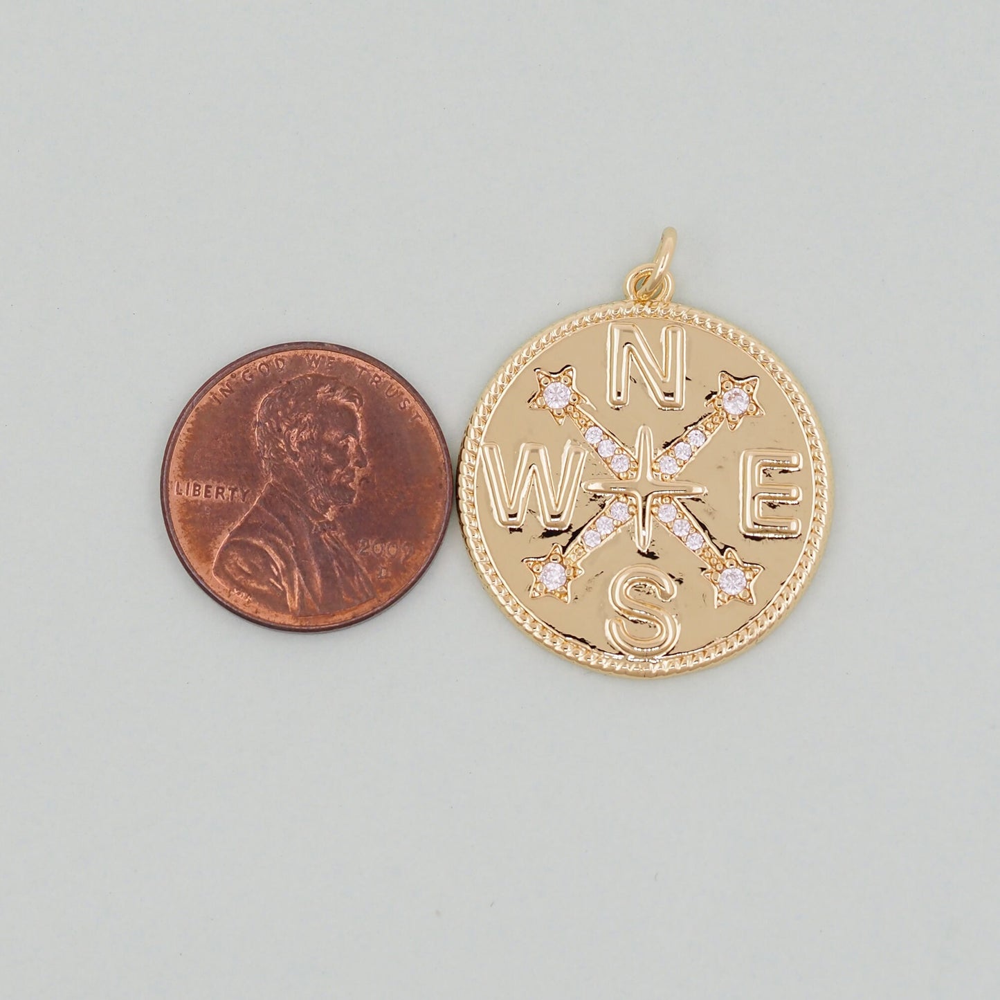 Gold Compass Charms,18K Gold Filled compass Pendant,Silver compass Charm Bracelet Necklace for DIY Jewelry Making Supply