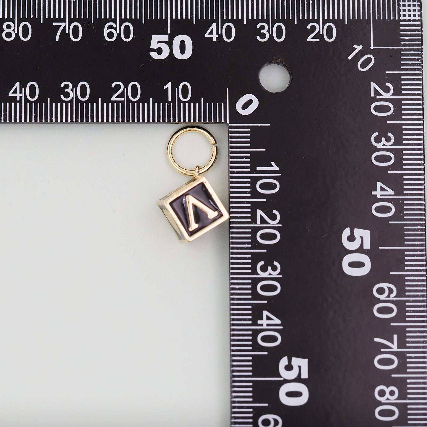 Gold Cube Love Charms,18K Gold Filled enamel Pendant,Love Charm Bracelet Necklace for DIY Jewelry Making Supply
