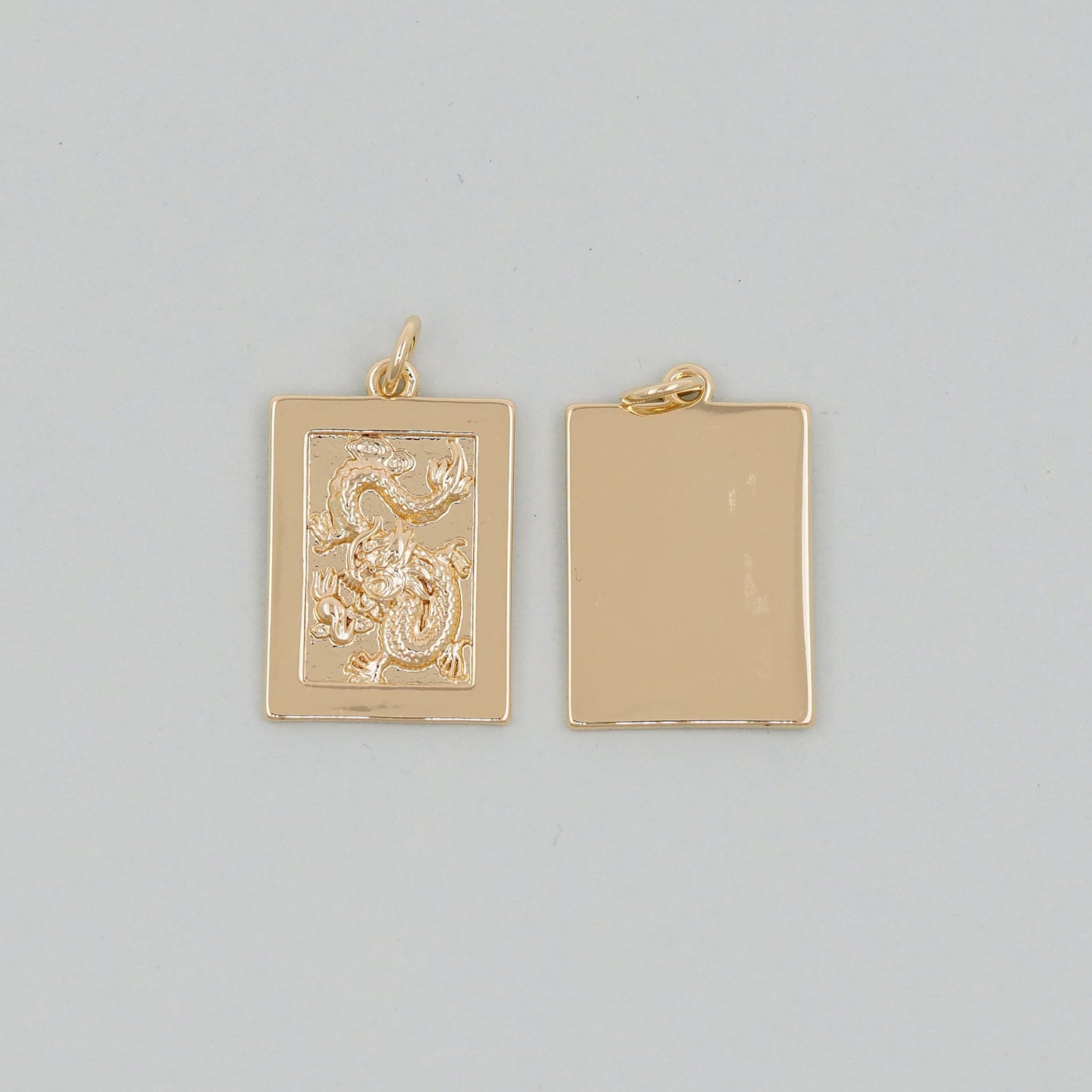 Gold Dragon Charm,18K Gold Filled Dragon Pendant,Silver Medal dragon Charm Bracelet Necklace for DIY Jewelry Making Supply